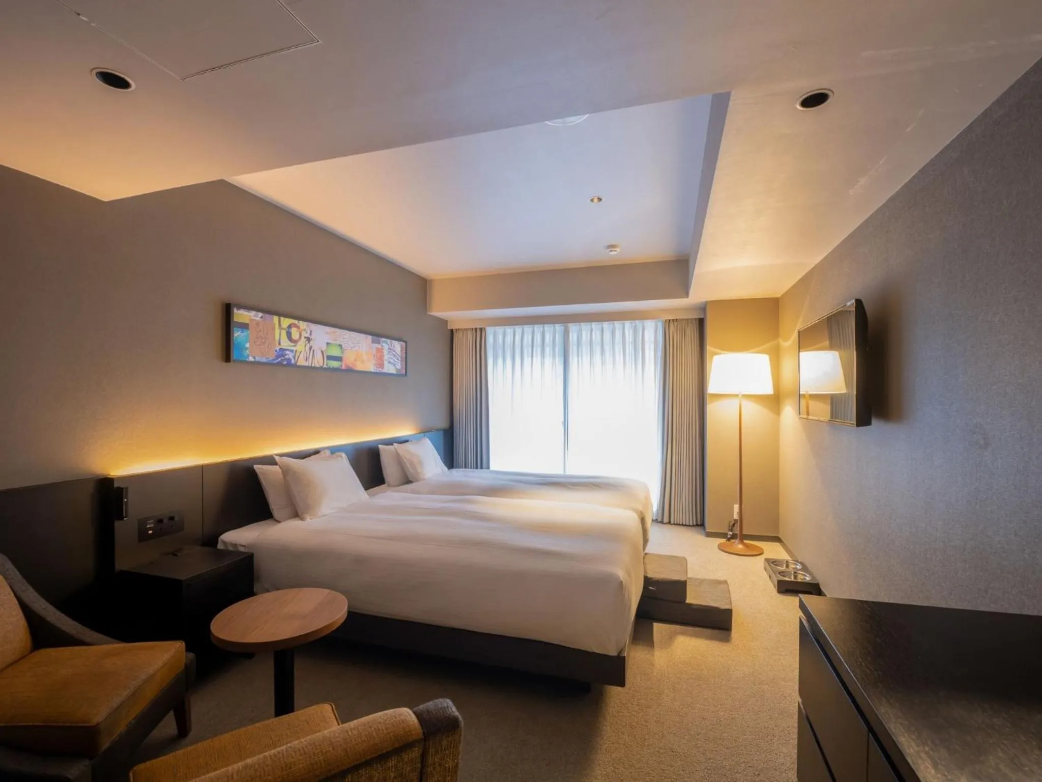 Bedroom, Bed in hotel anddoggy Kyoto Nijo