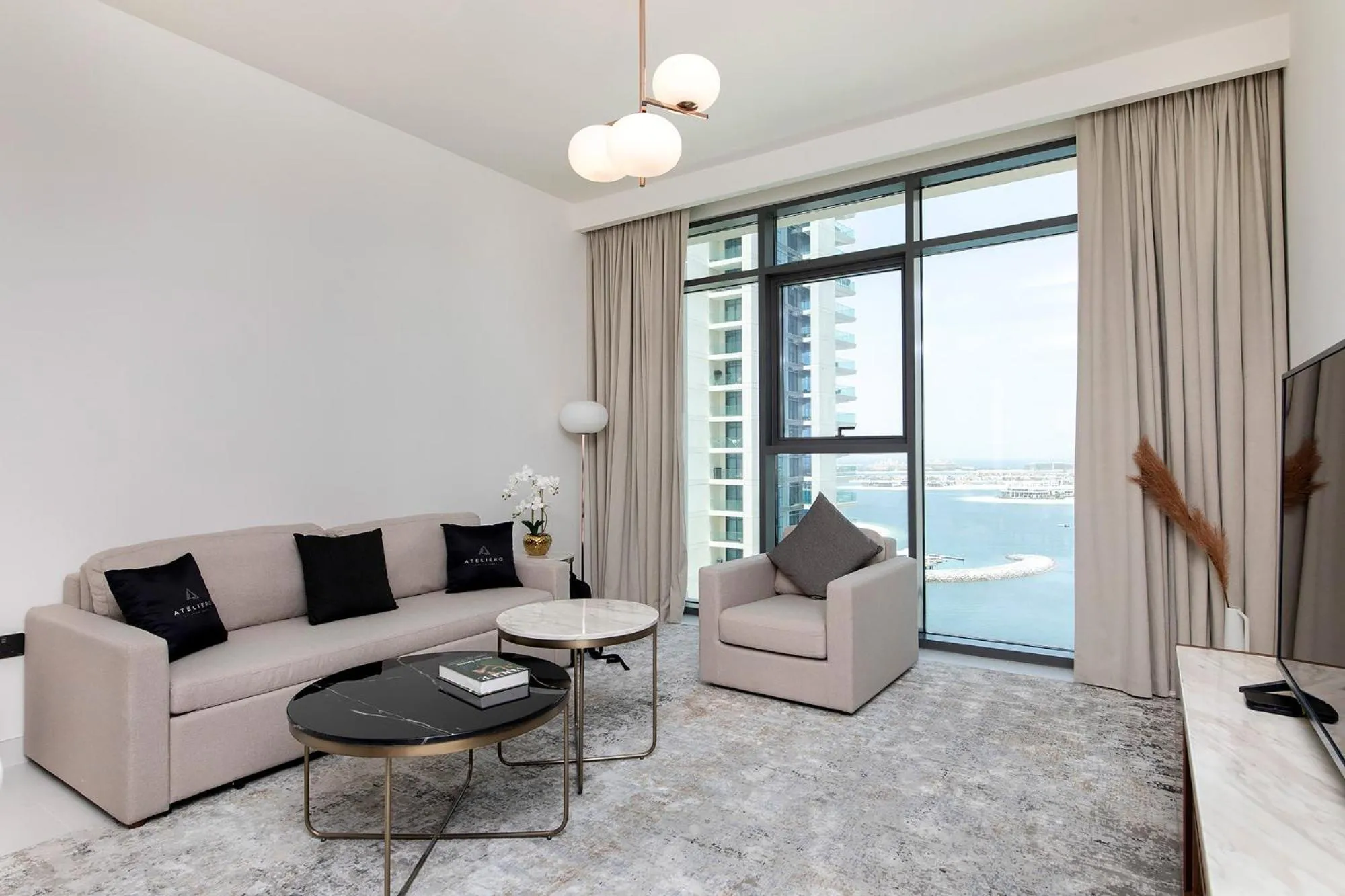 Living room in Chic Apartments in Marina Vista Emaar Beachfront