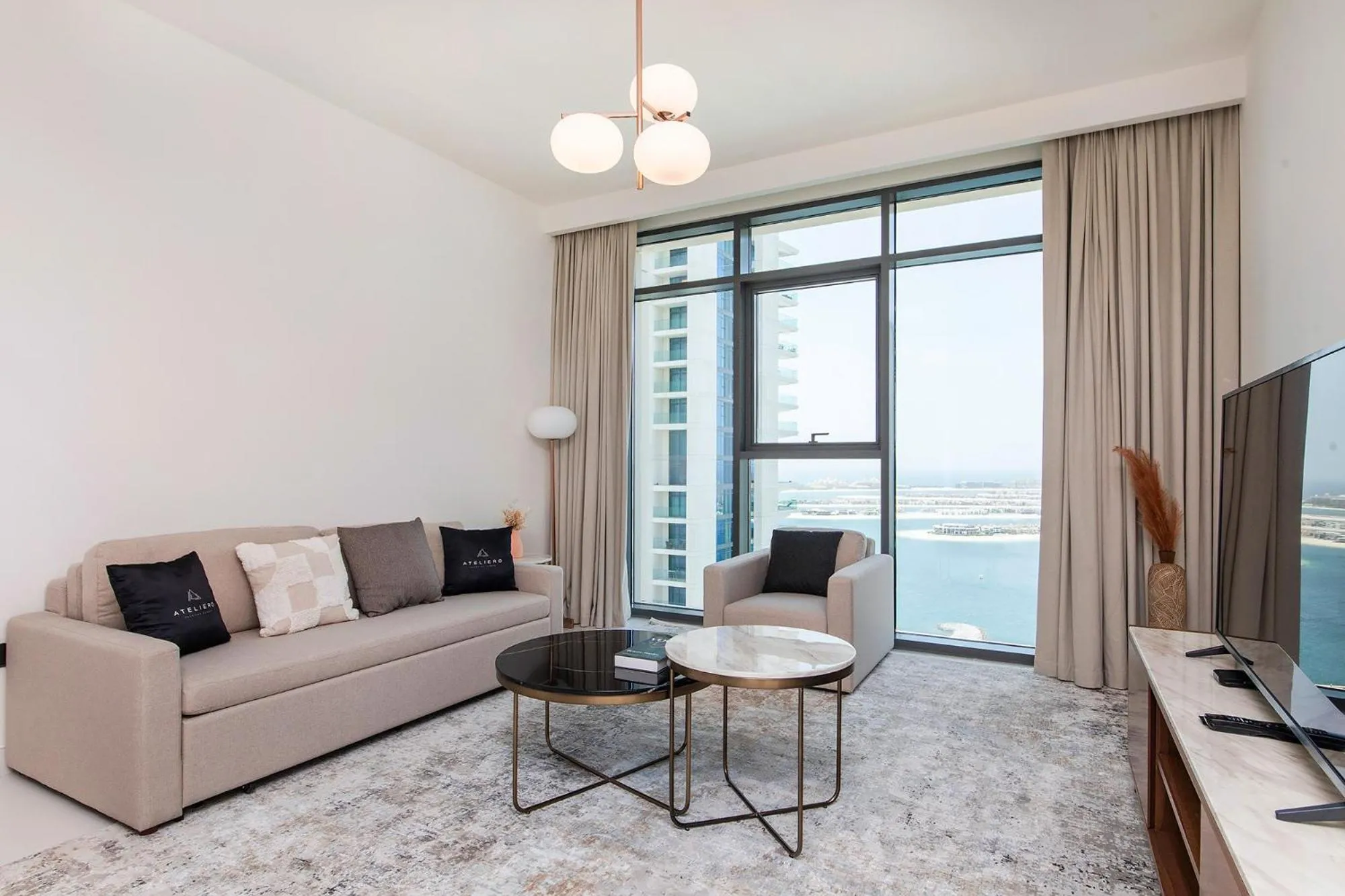 Living room in Chic Apartments in Marina Vista Emaar Beachfront