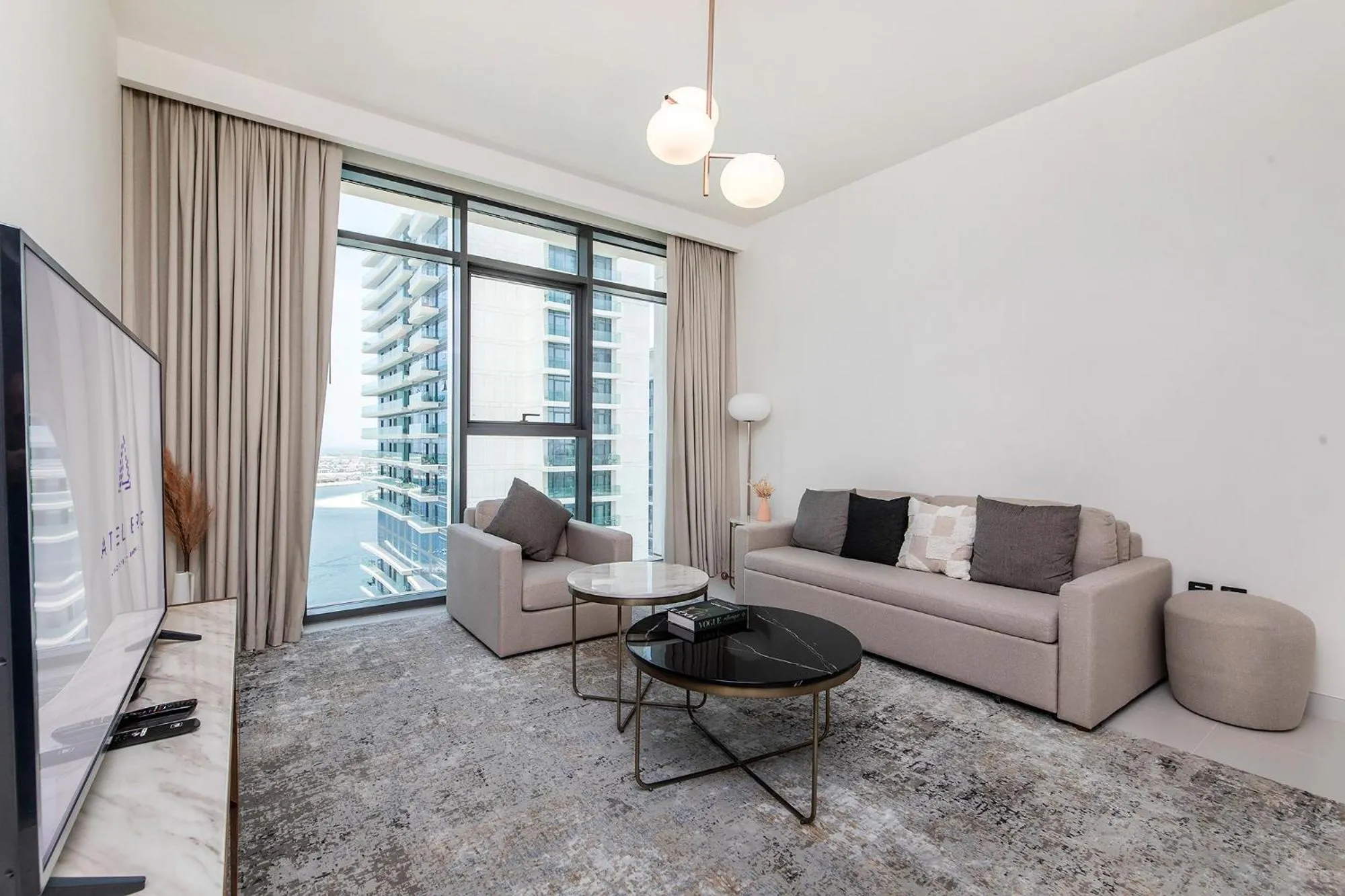 Living room in Chic Apartments in Marina Vista Emaar Beachfront