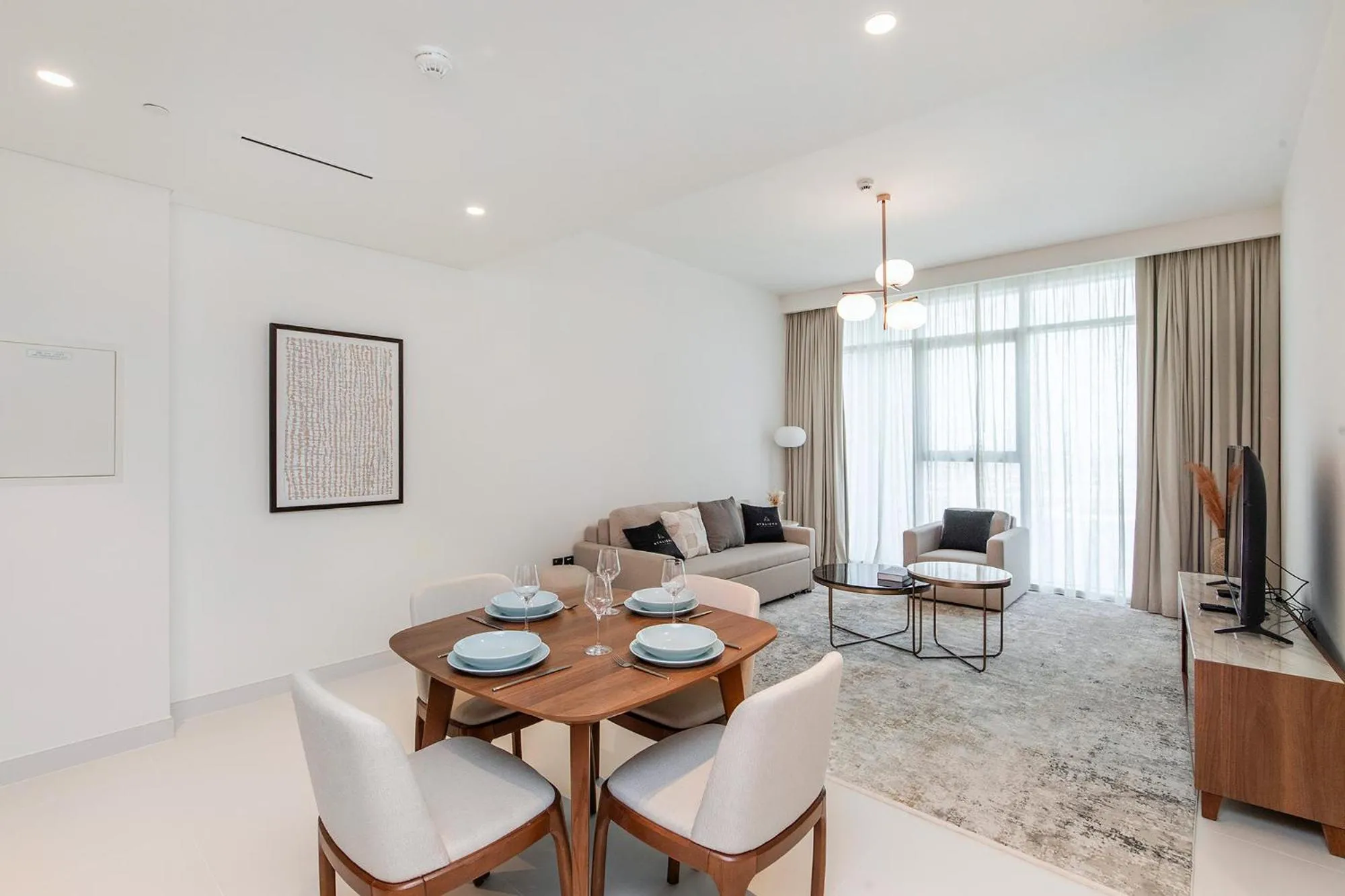 Living room in Chic Apartments in Marina Vista Emaar Beachfront