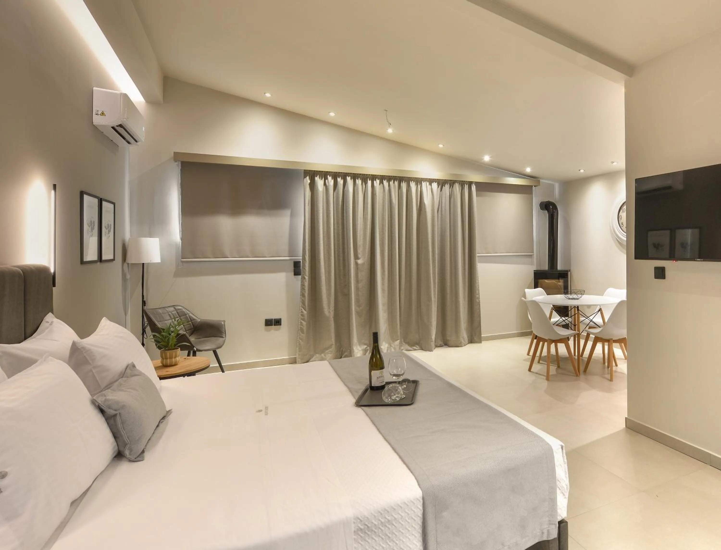 TV and multimedia, Bed in Olive All-Seasons Suites, Panel Hospitality Homes & Villas