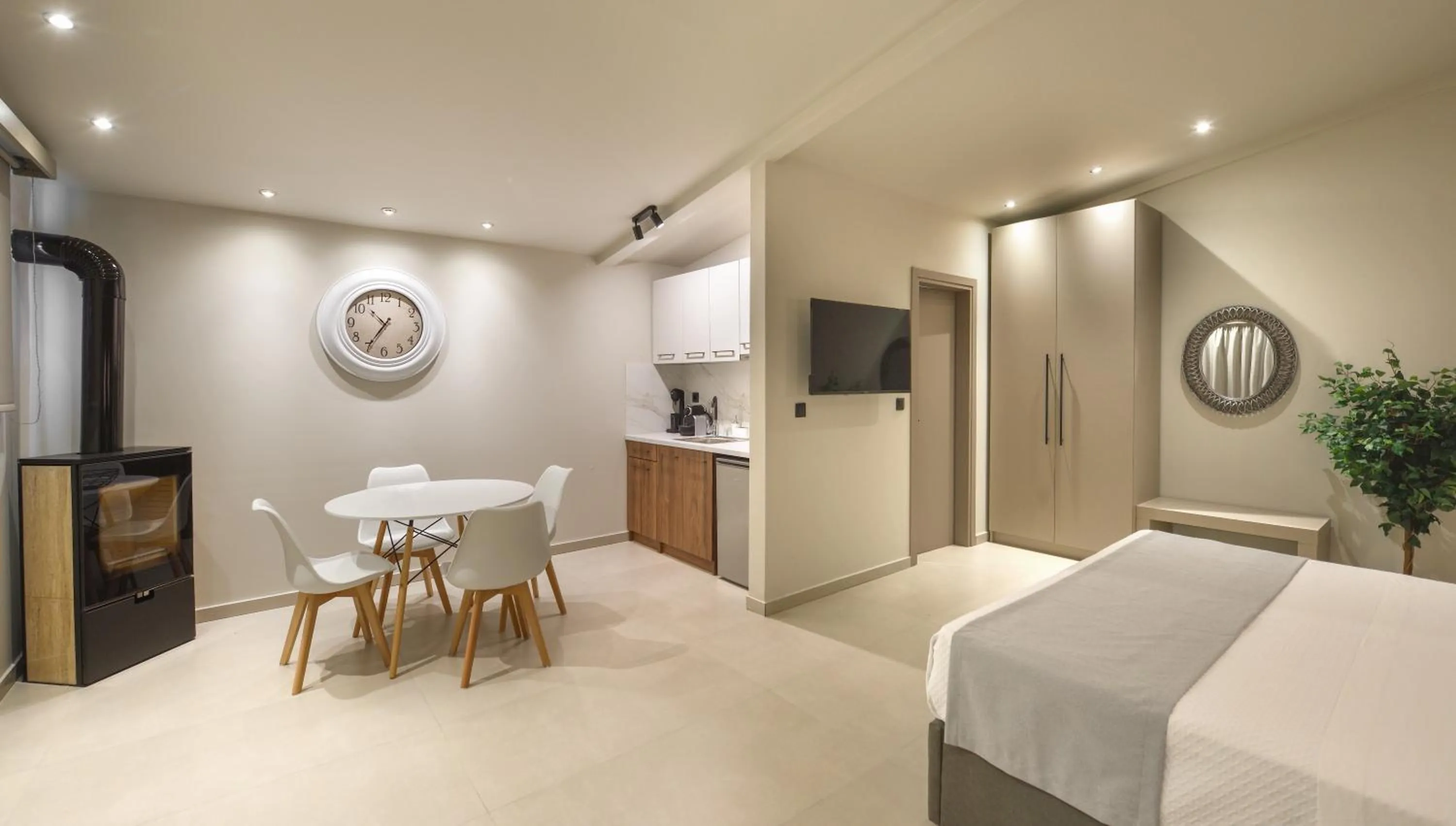 Dining area, Bed in Olive All-Seasons Suites, Panel Hospitality Homes & Villas