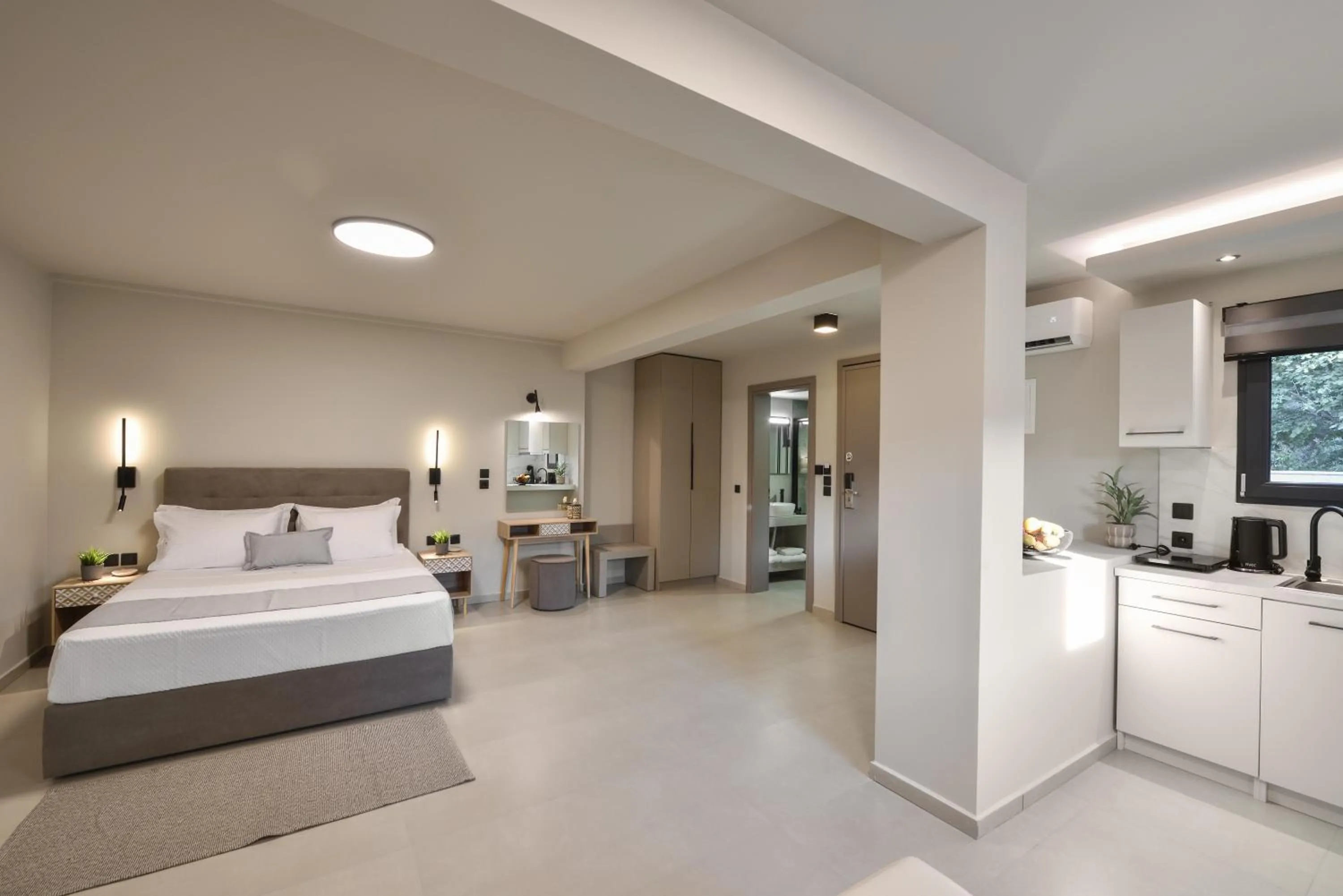 Kitchen or kitchenette, Bed in Olive All-Seasons Suites, Panel Hospitality Homes & Villas