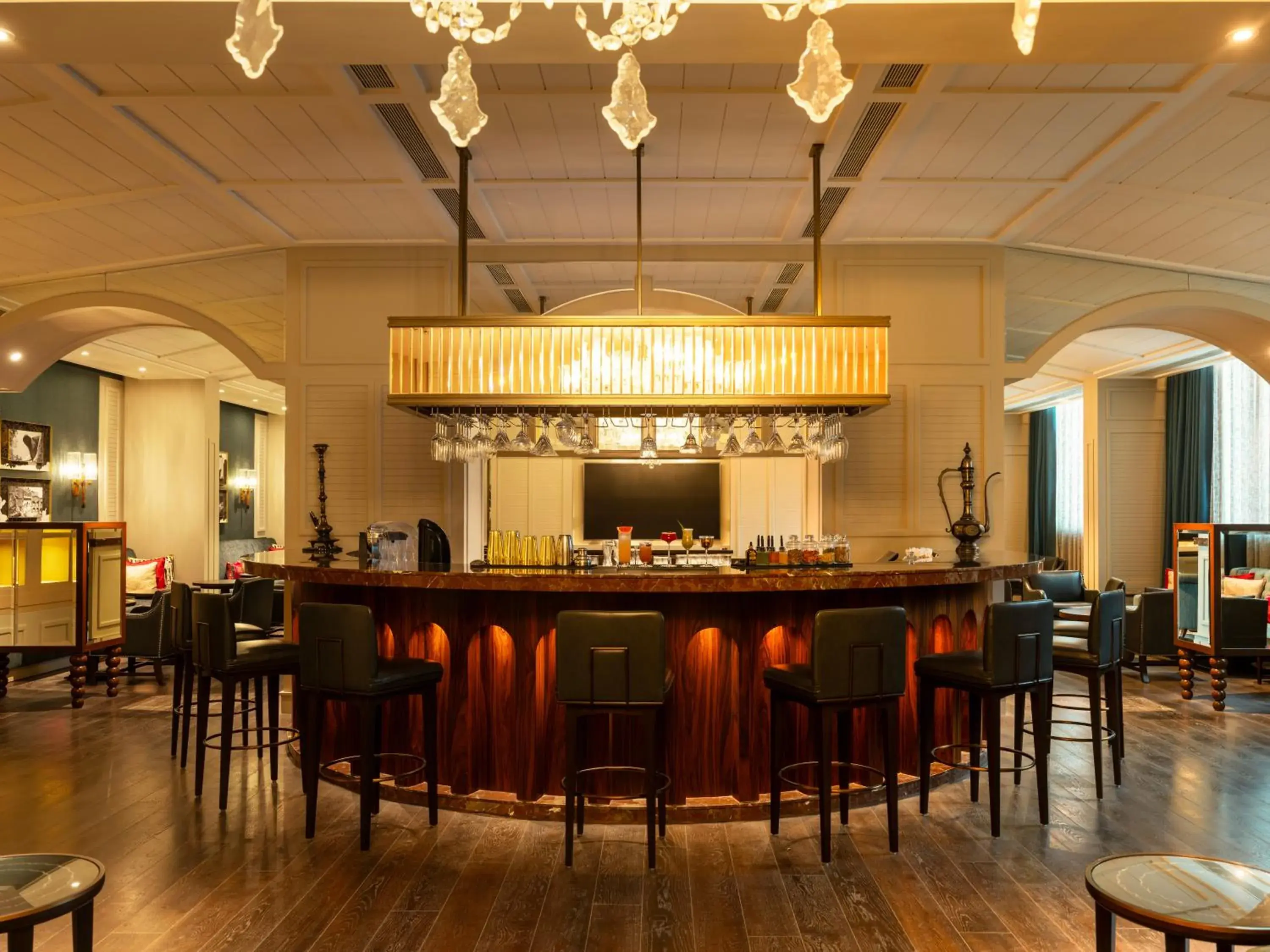 Lounge or bar in The Leela Hyderabad Banjara Hills Lounge or bar in The Leela Hyderabad Banjara Hills