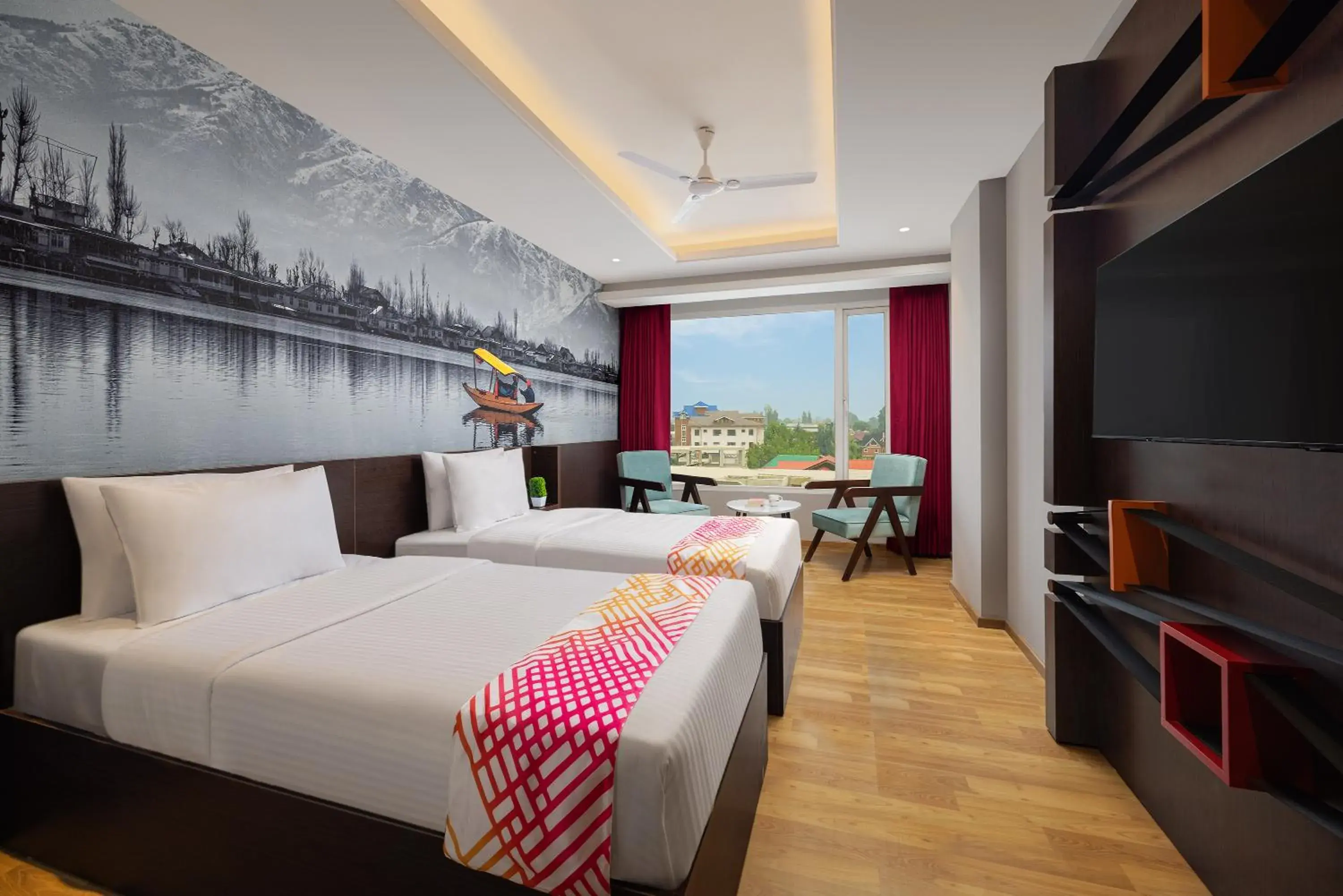 View (from property/room), Bed in Ginger Srinagar Barzulla Near Srinagar Airport View (from property/room), Bed in Ginger Srinagar Barzulla Near Srinagar Airport