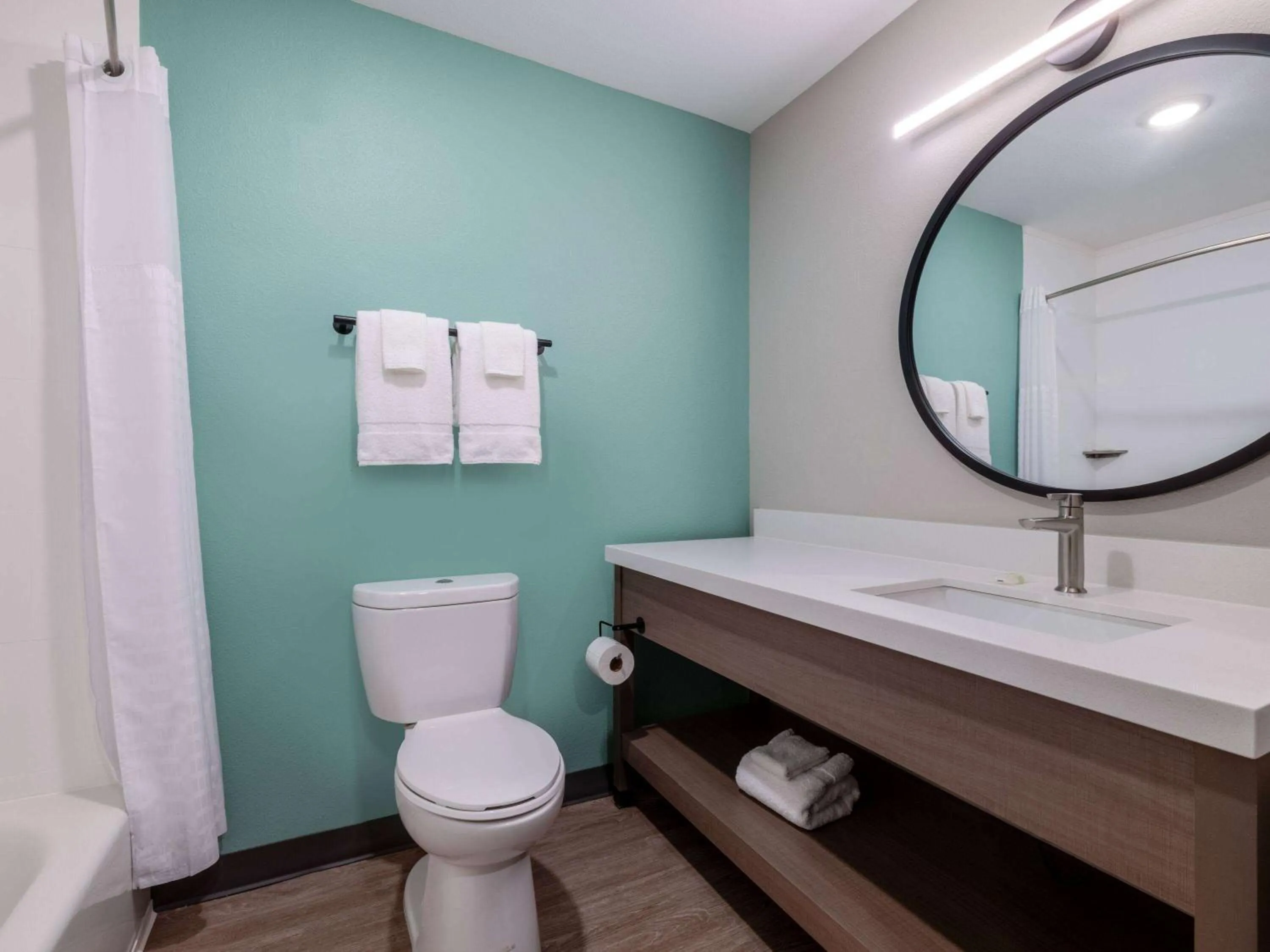 Bathroom in ECHO Suites Extended Stay by Wyndham Spartanburg