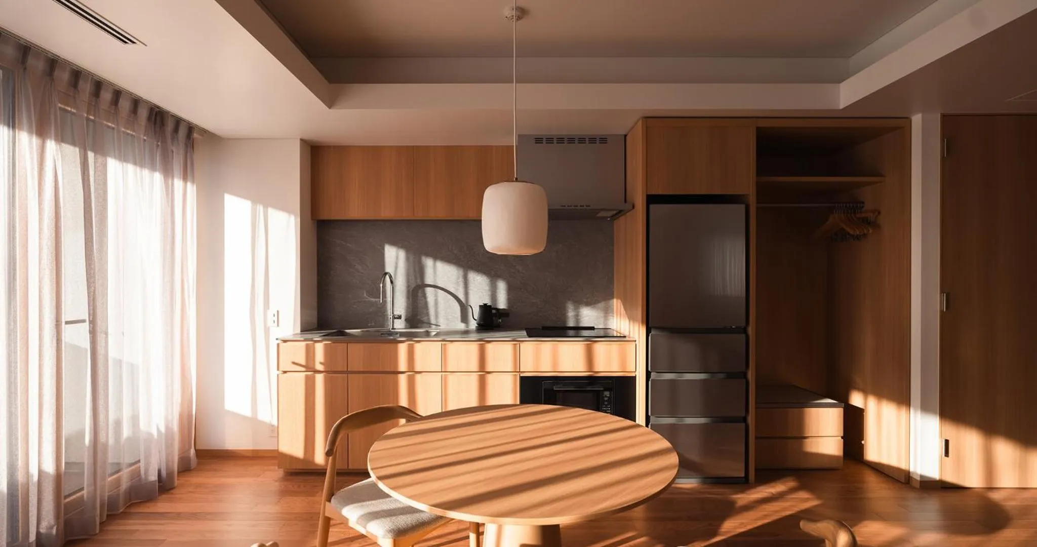 Kitchen or kitchenette in HOTEL LA VIGNE HAKUBA by Onko Chishin