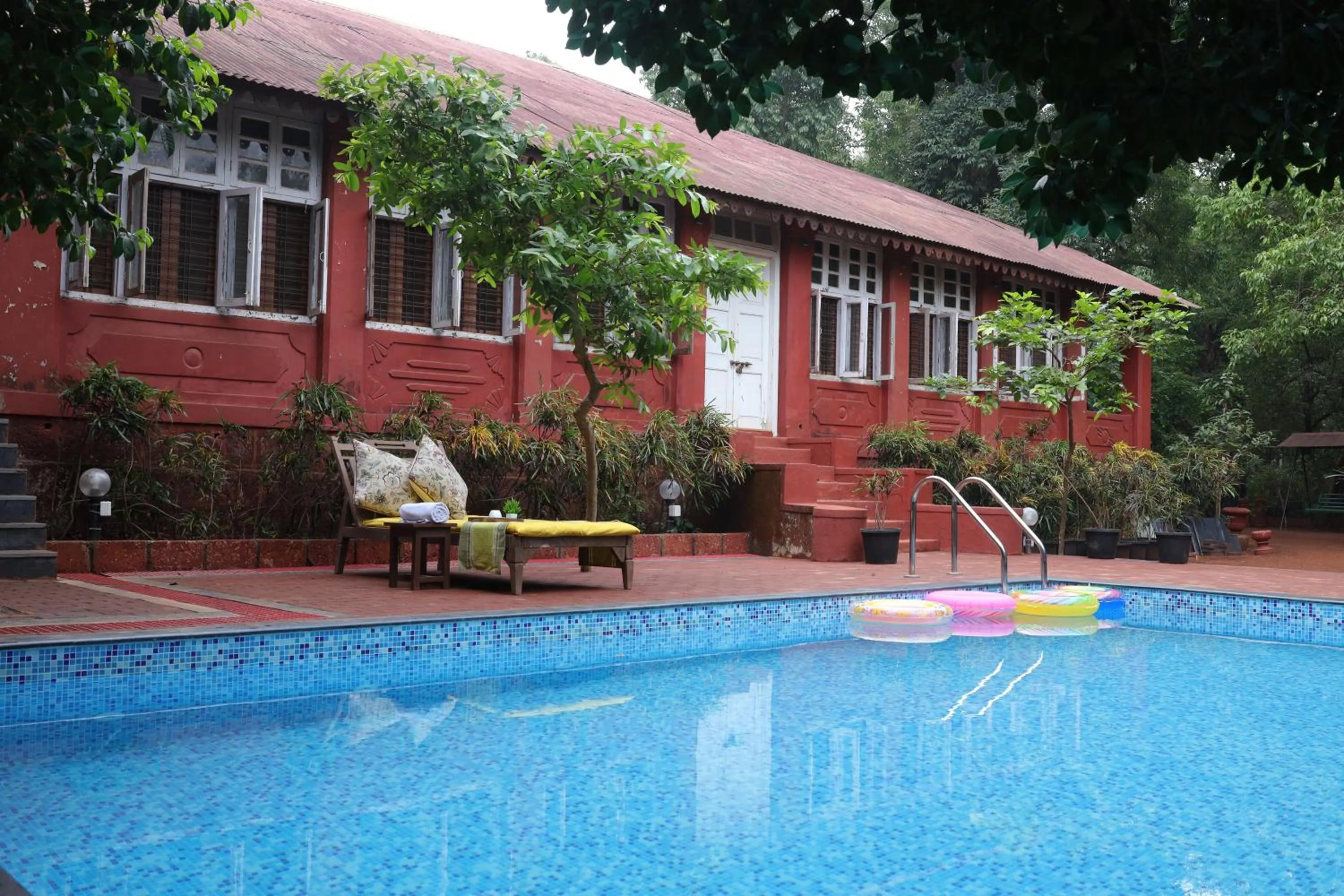 Pool view in Radha Cottage Resort