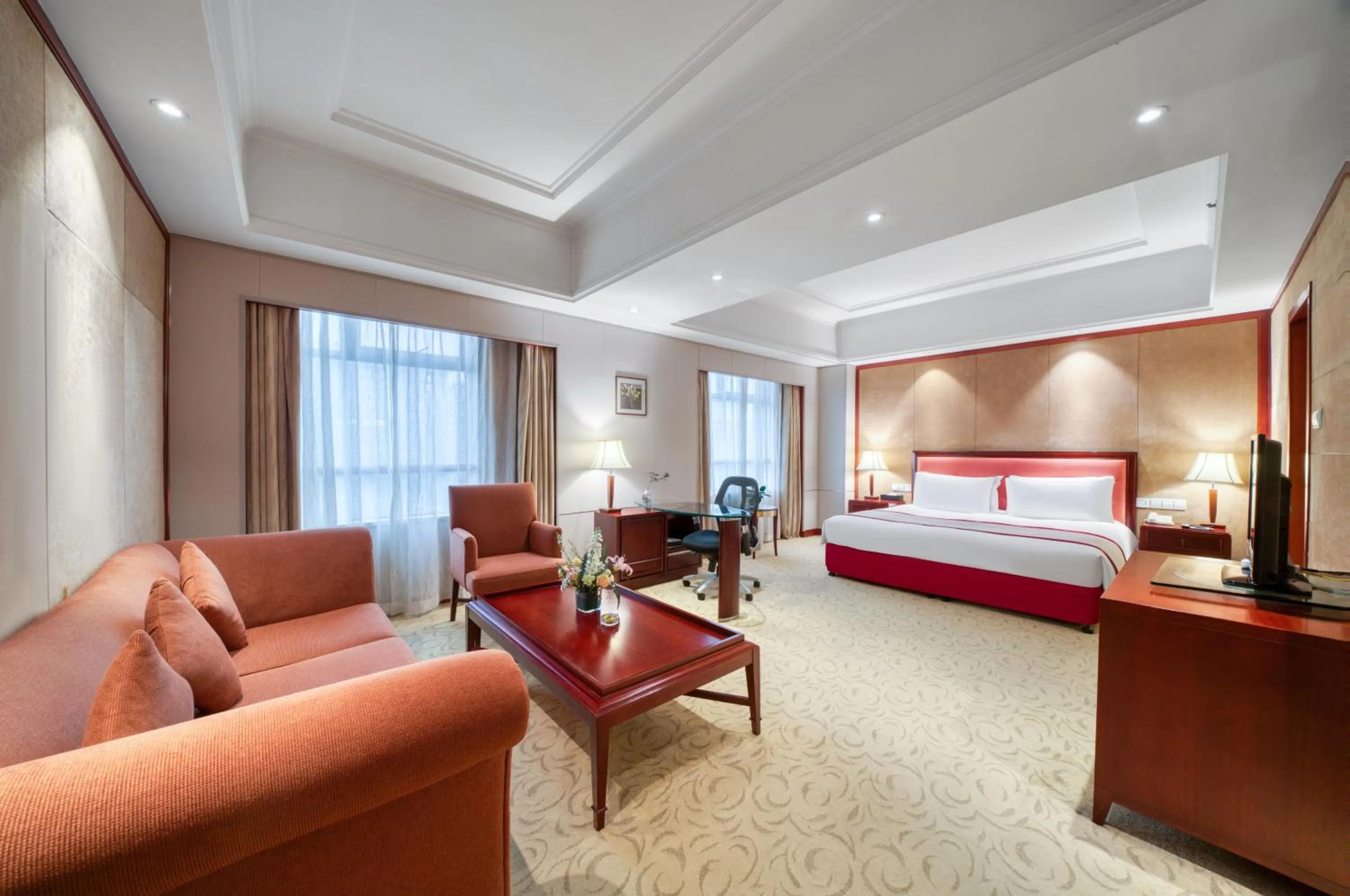 Bed in Hangzhou Haiwaihai Communication Hotel