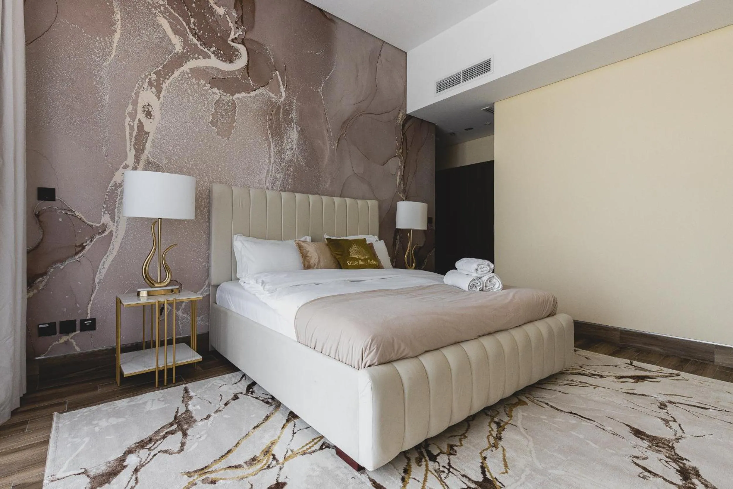 Bed in GLOBALSTAY J One Tower Apartments at Pearl of UAE