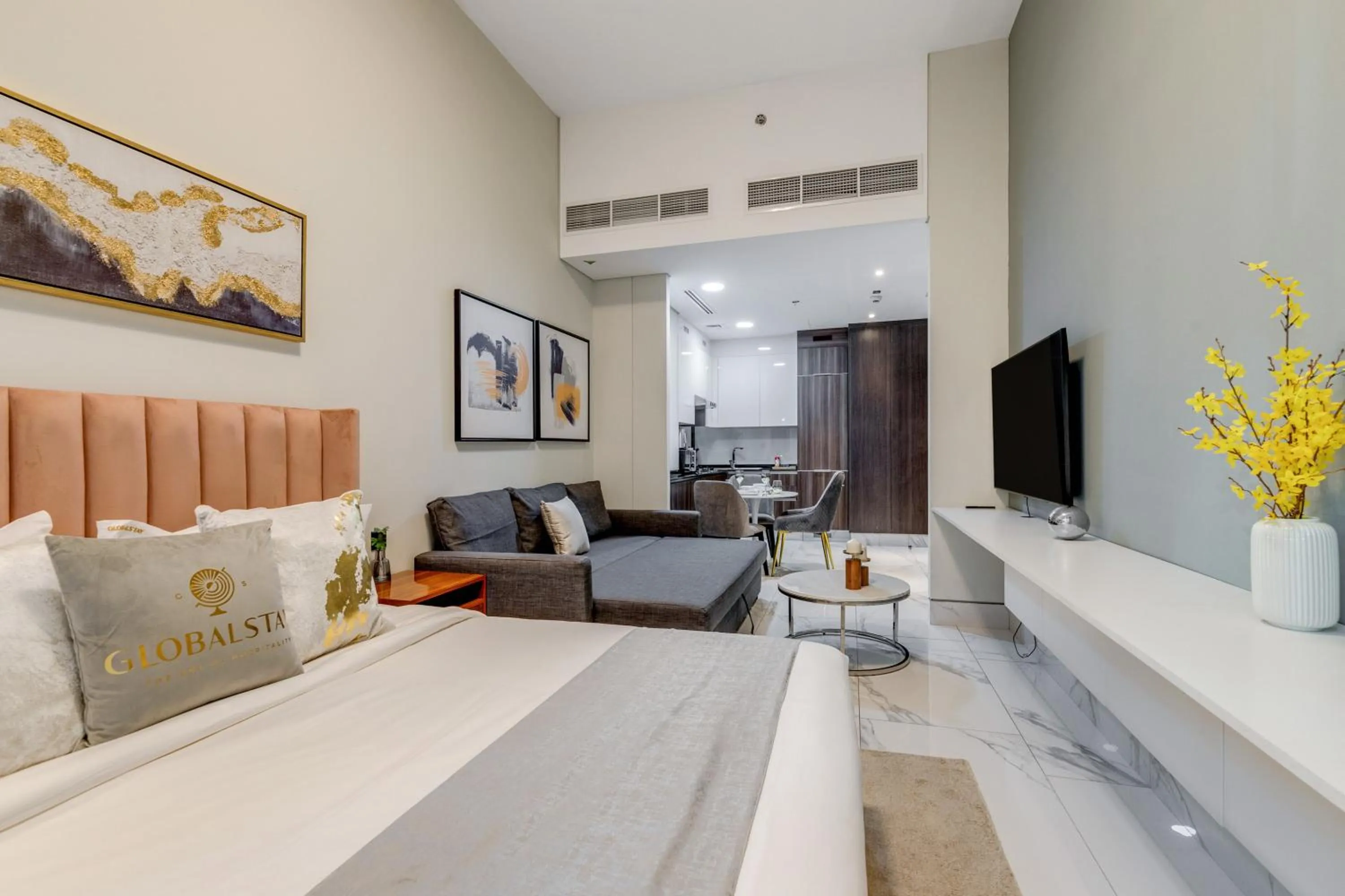 Bed in GLOBALSTAY J One Tower Apartments at Pearl of UAE