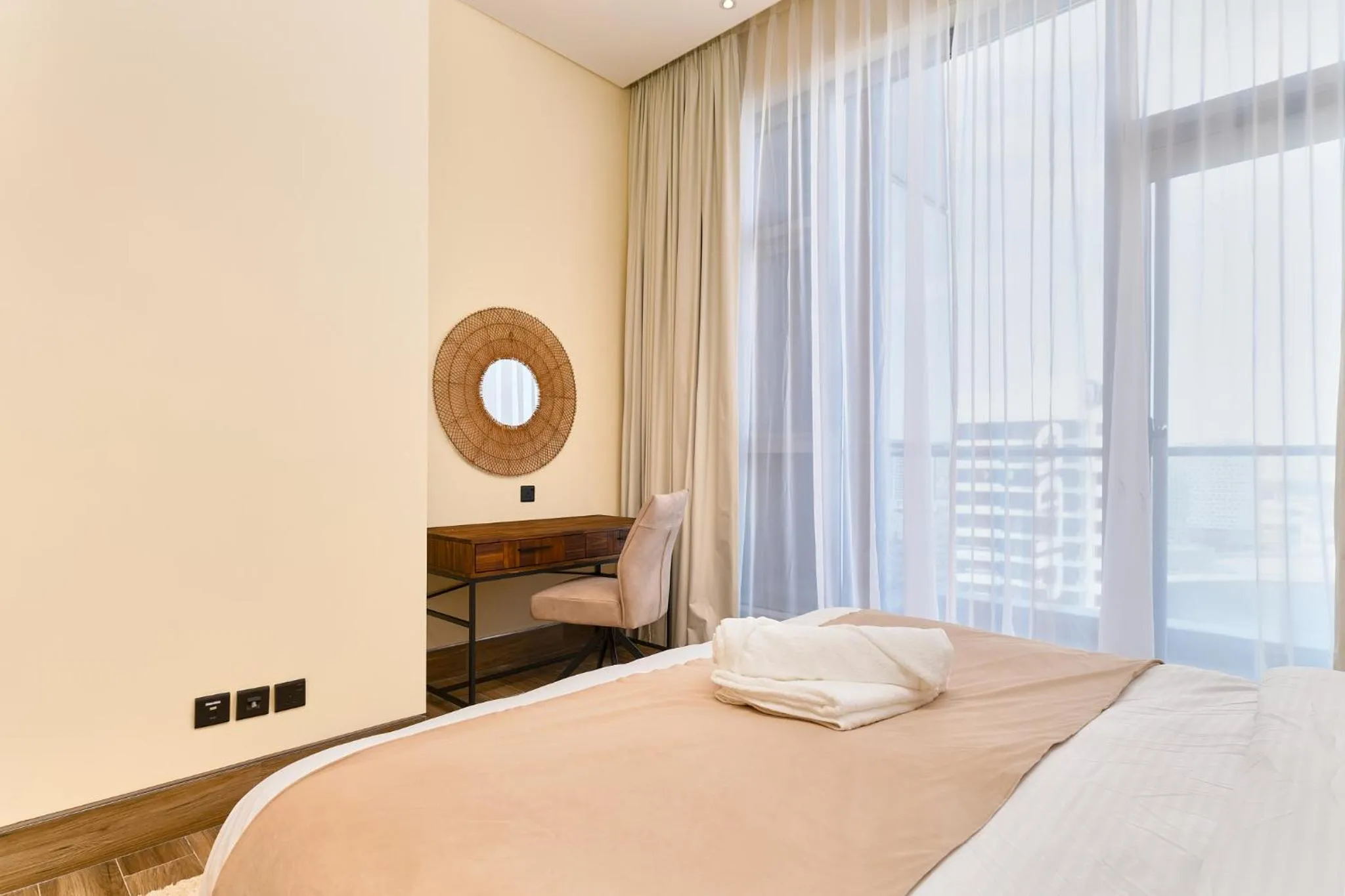 Bed in GLOBALSTAY J One Tower Apartments at Pearl of UAE