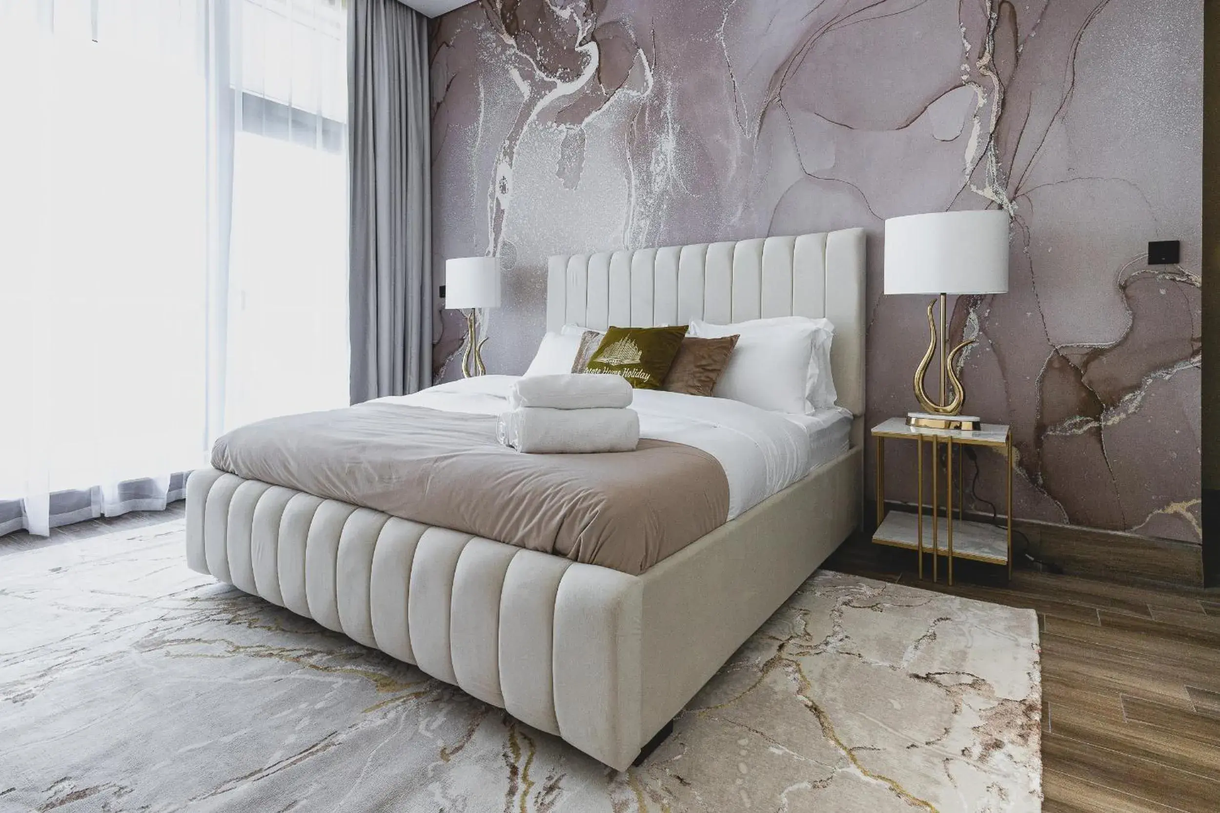 Bed in GLOBALSTAY J One Tower Apartments at Pearl of UAE Bed in GLOBALSTAY J One Tower Apartments at Pearl of UAE