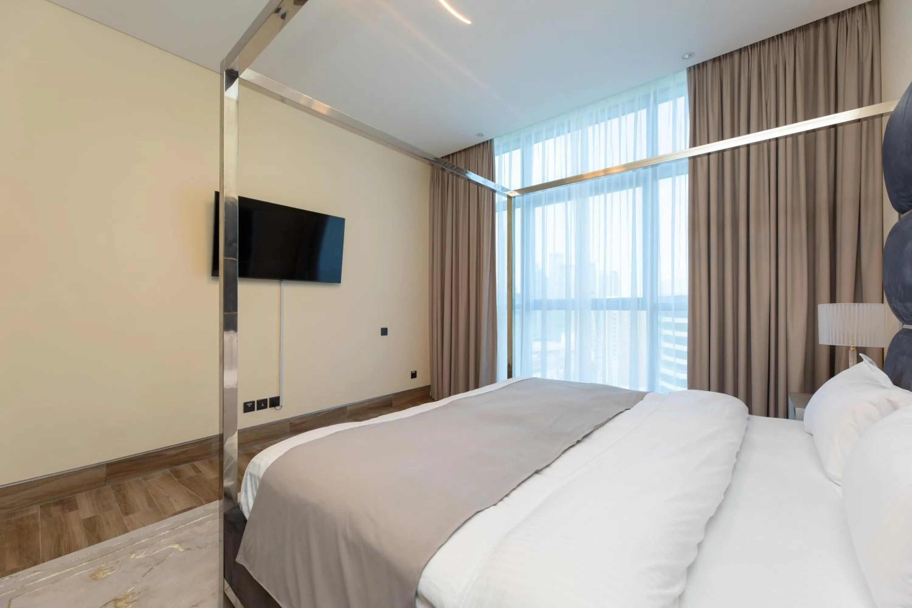 Bed in GLOBALSTAY J One Tower Apartments at Pearl of UAE