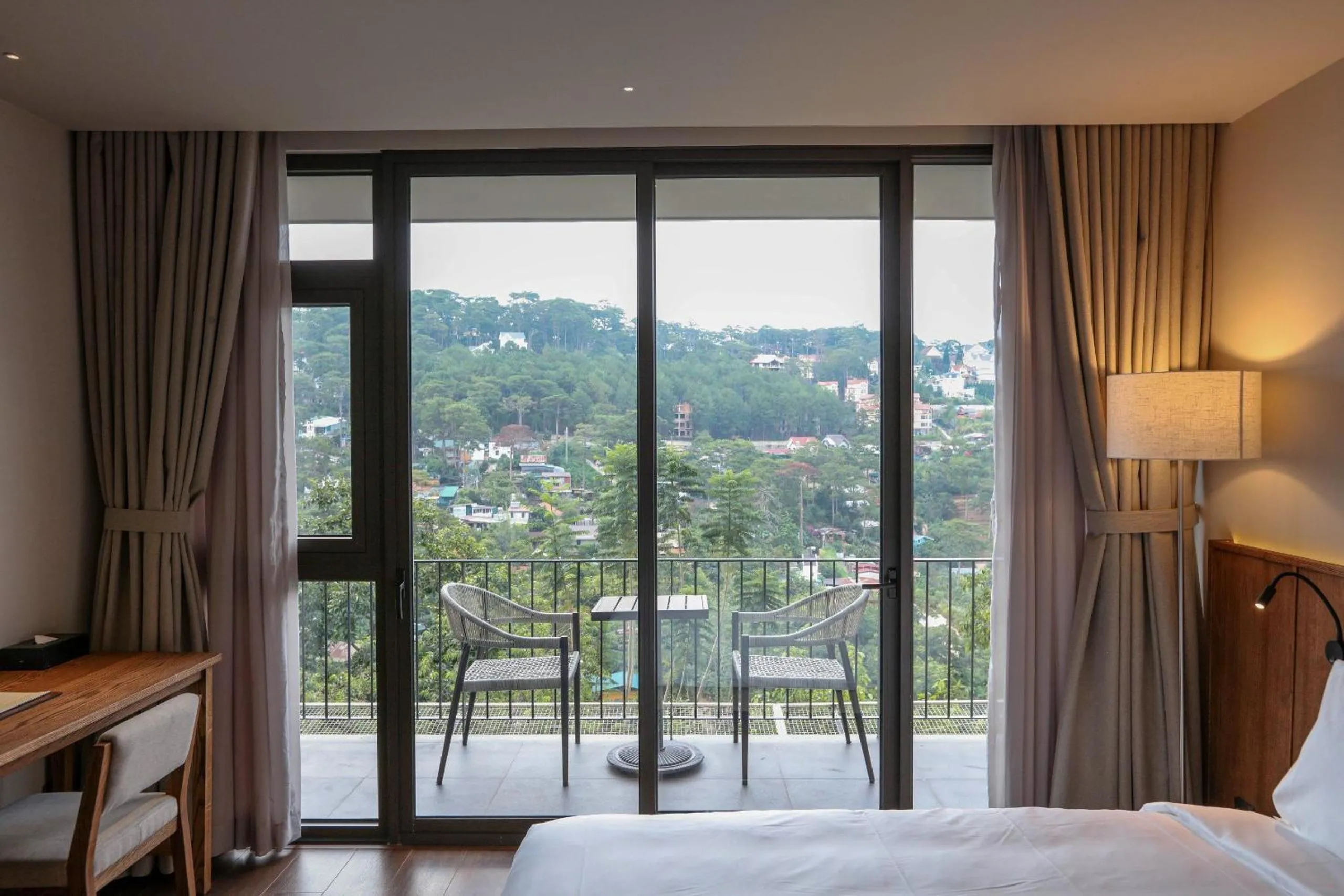 Natural landscape, Bed in HLS Dalat Lodge