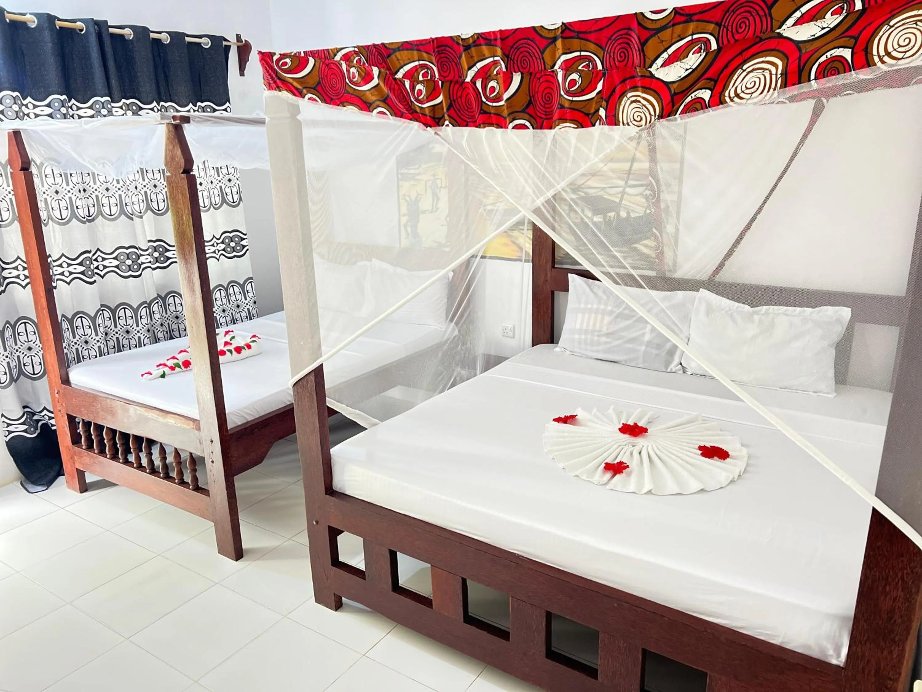 Bed in Zanzi beach hotel