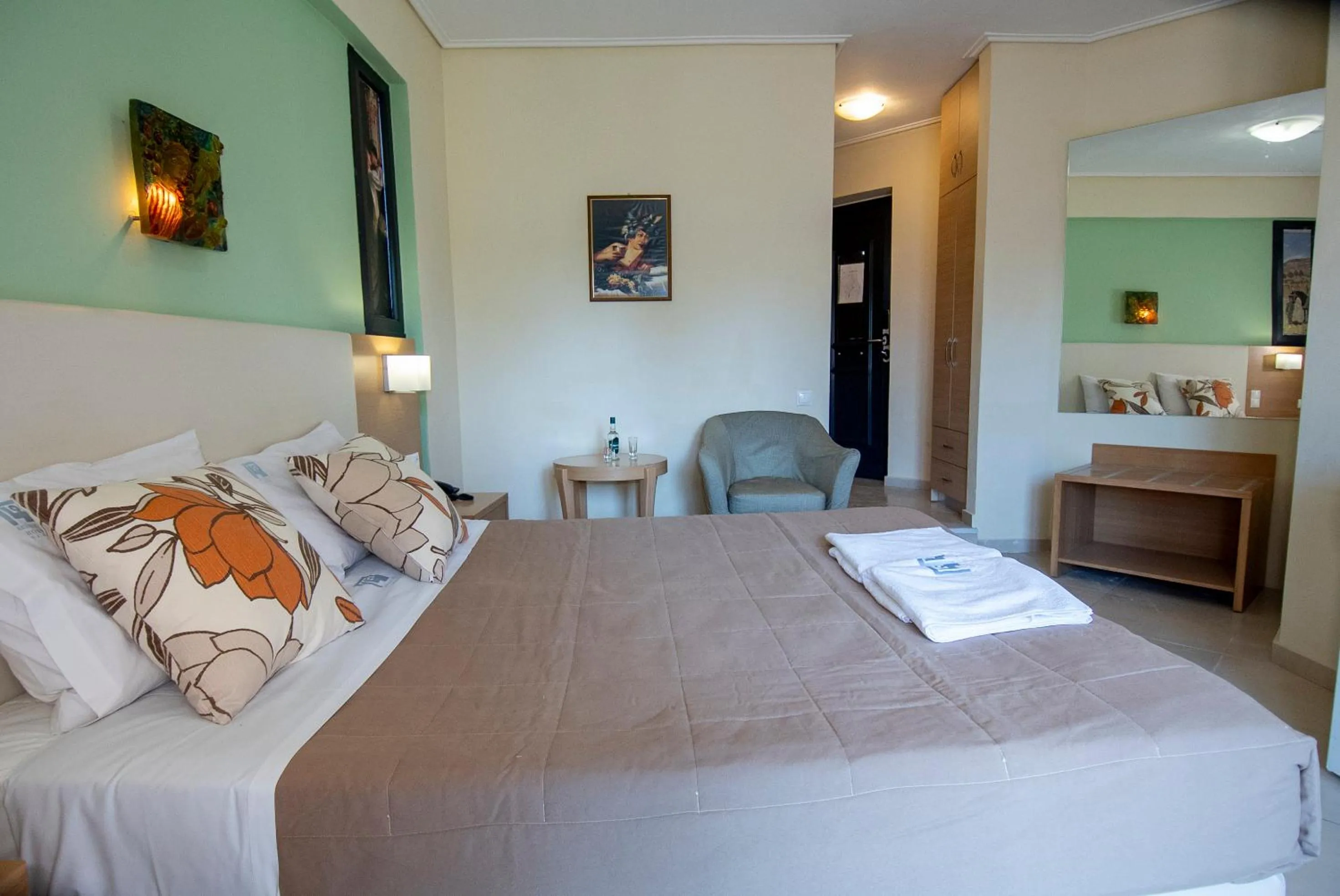 Bed in Aeolian Gaea Hotel