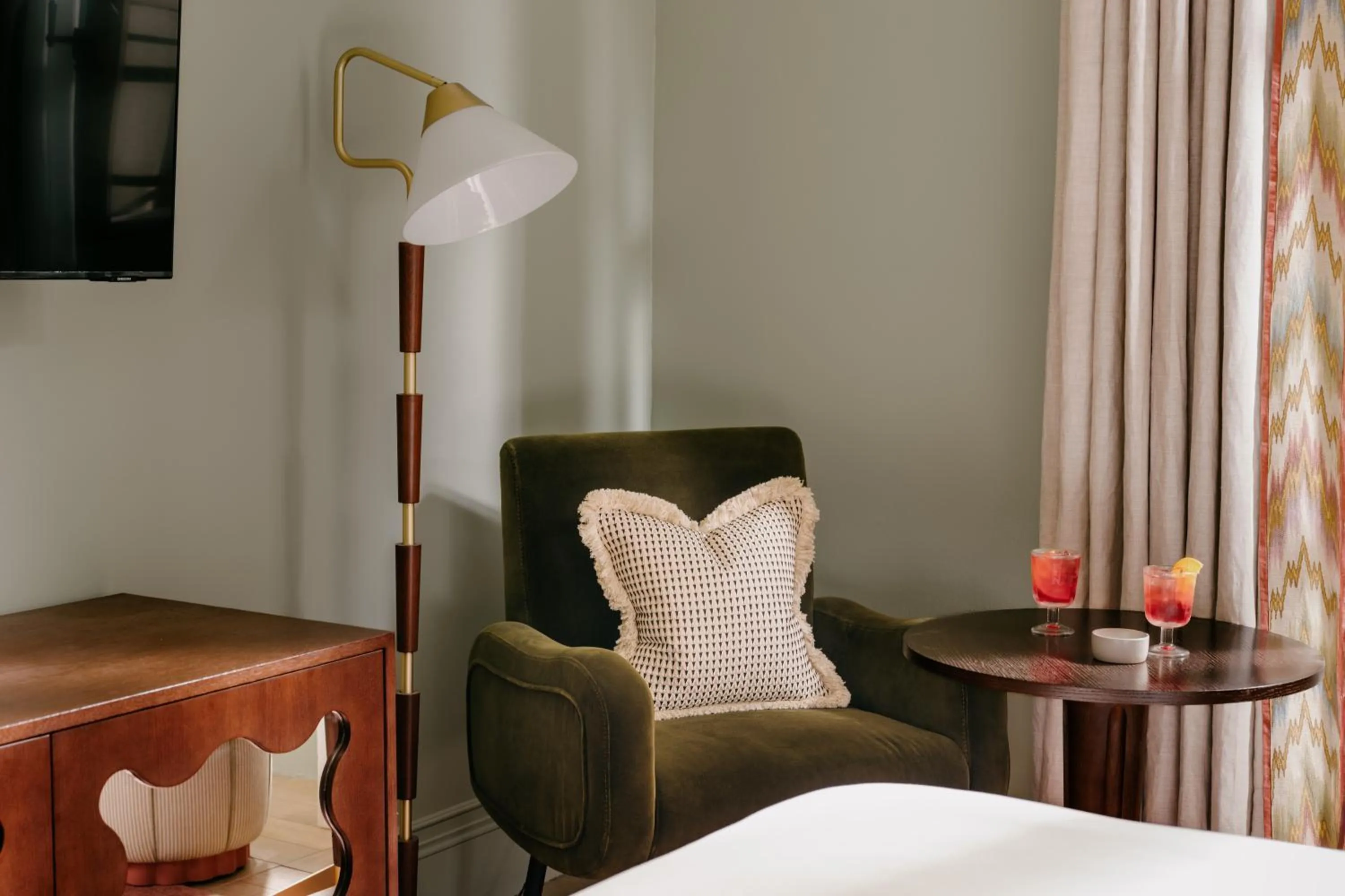 Seating area, Bed in The Hoxton, Florence