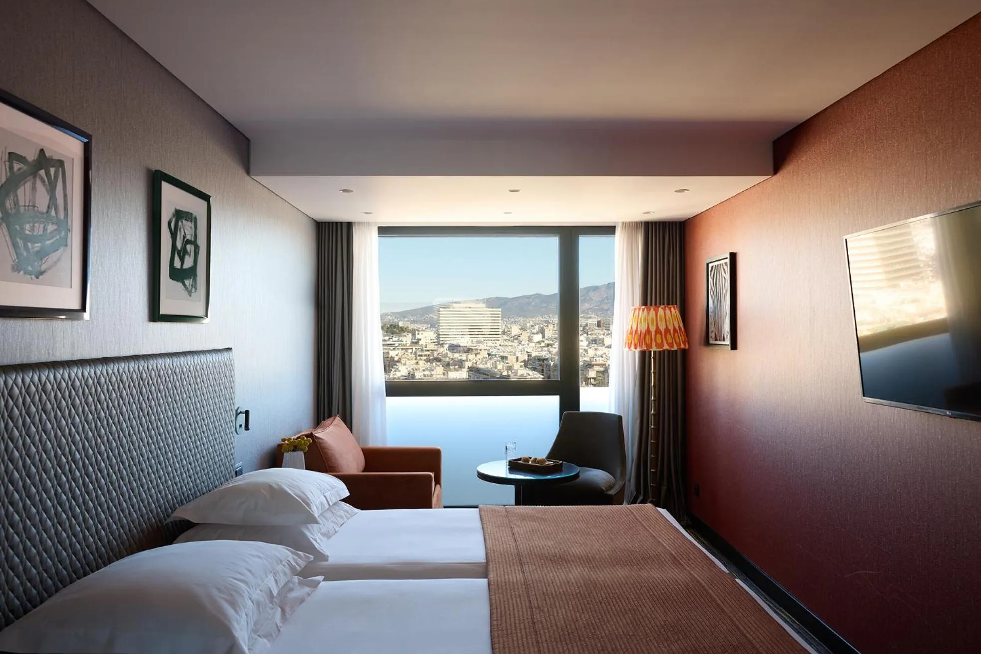 View (from property/room), Bed in President Hotel Athens