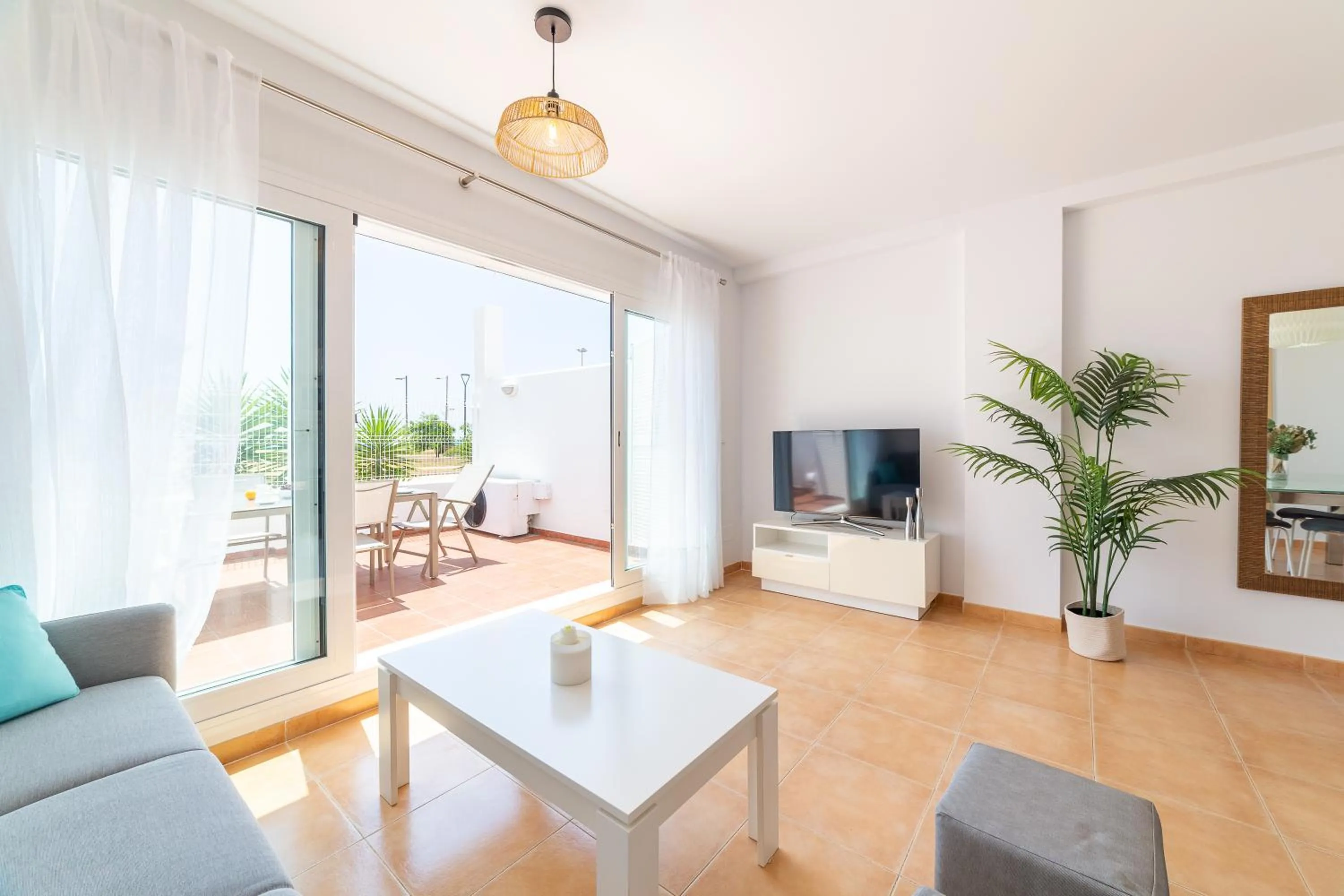 Living room in AlmeriaSuite Mojacar Breeze Apartments