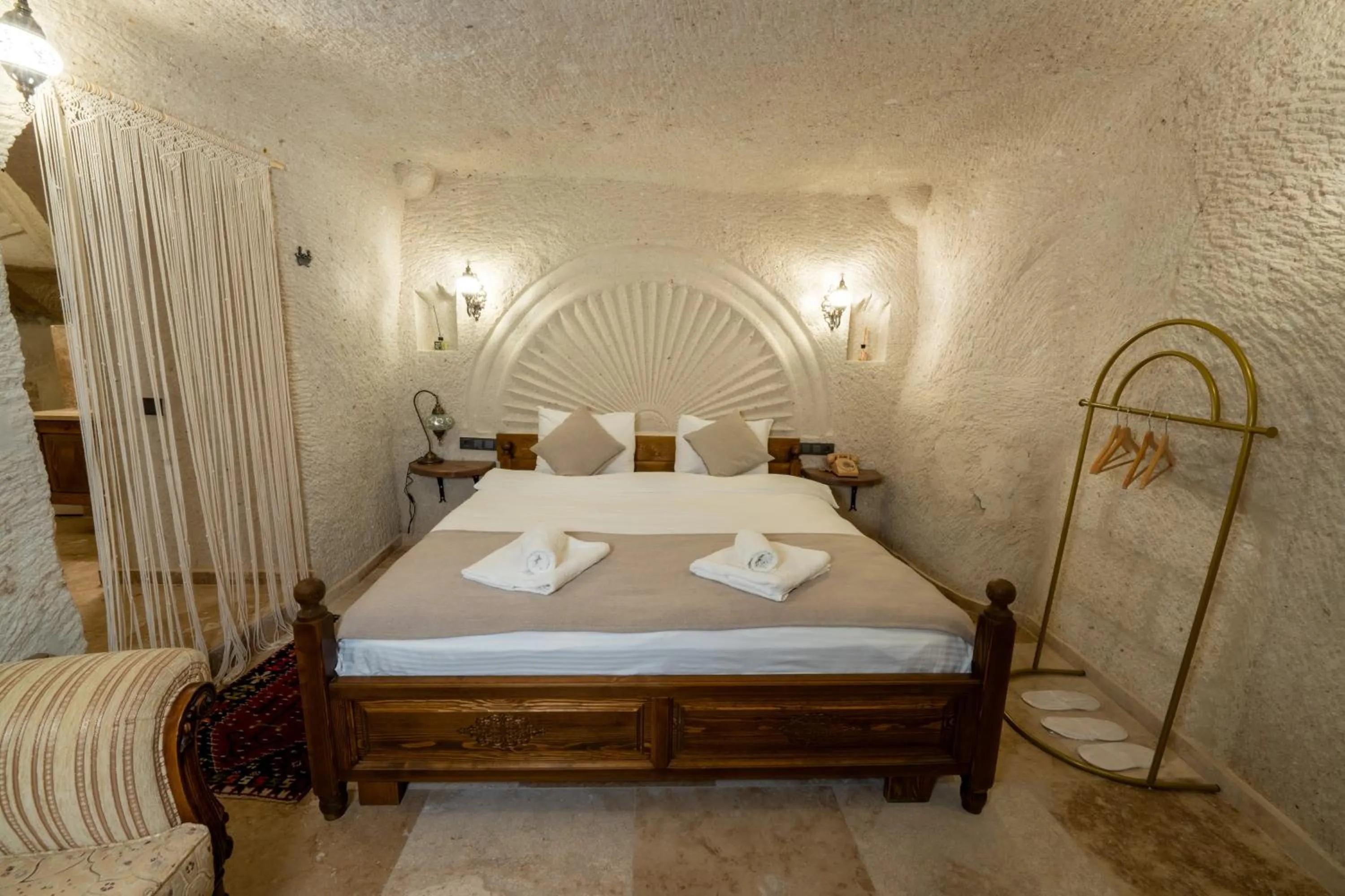 Bed in Library Cave House