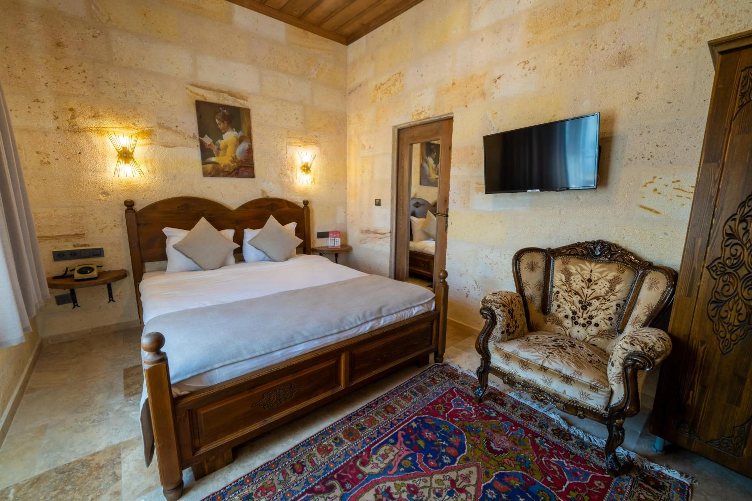 Bed in Library Cave House