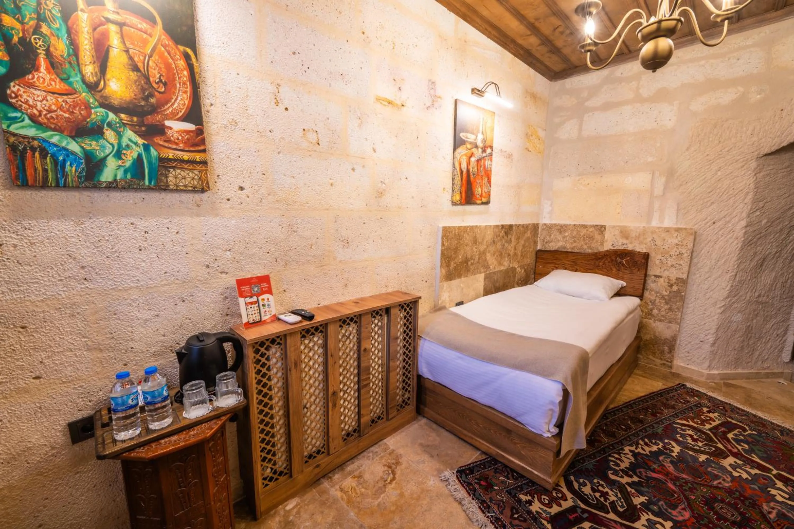 Bed in Library Cave House