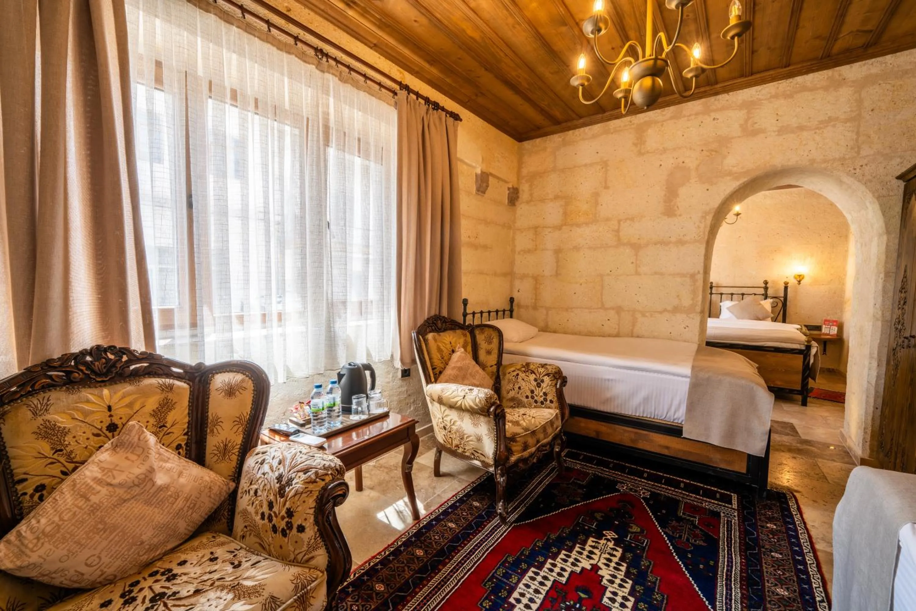 Bed in Library Cave House