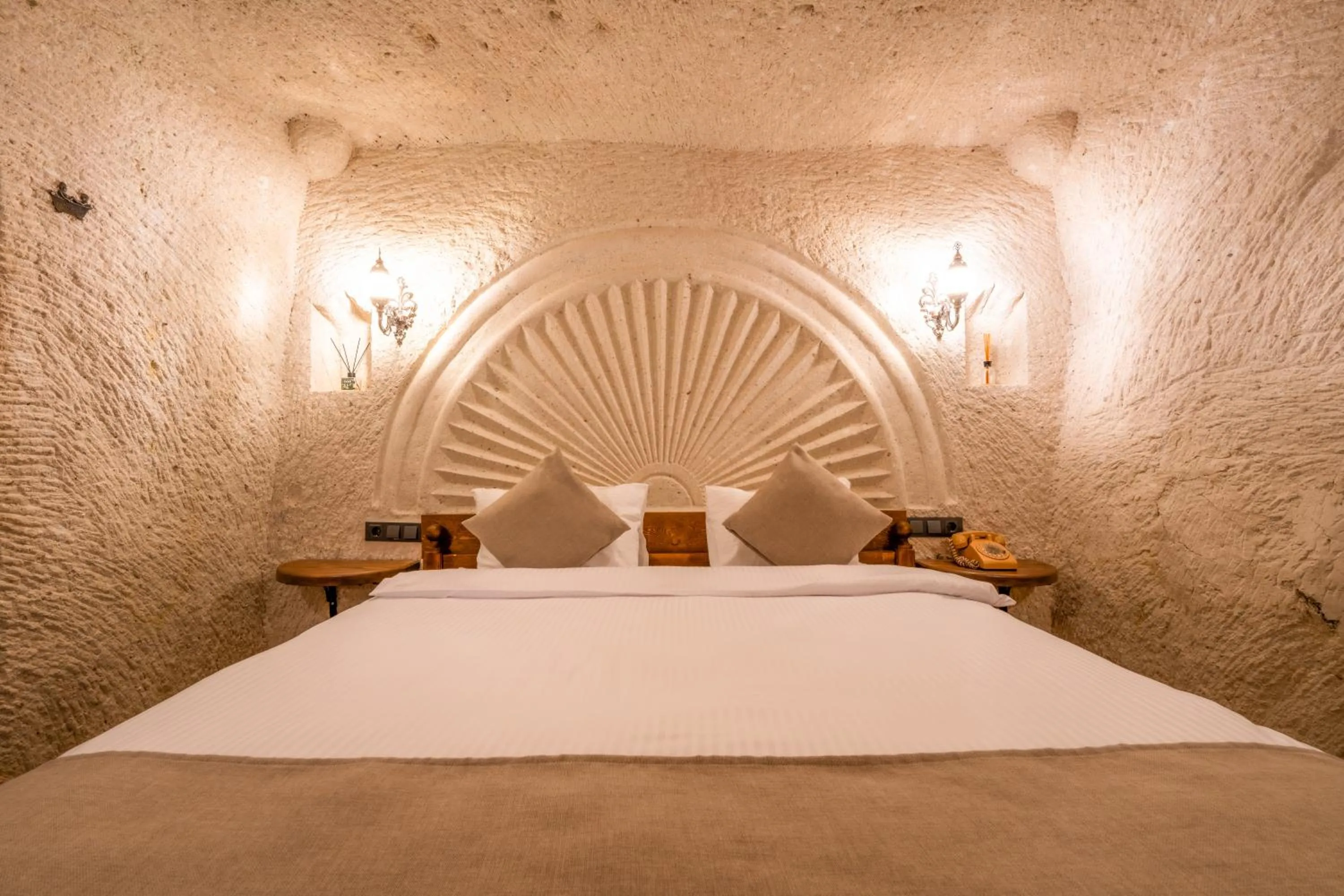 Bed in Library Cave House