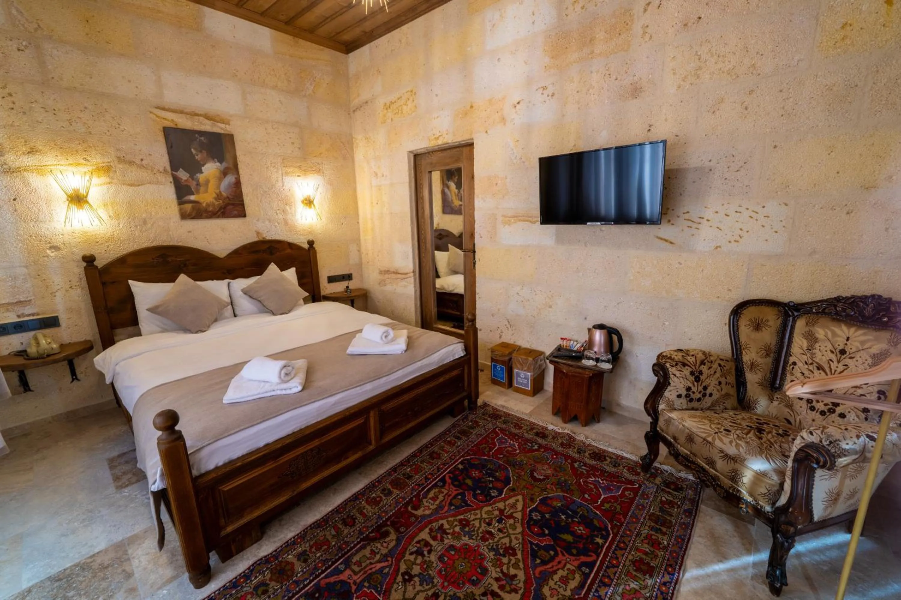 Bed in Library Cave House