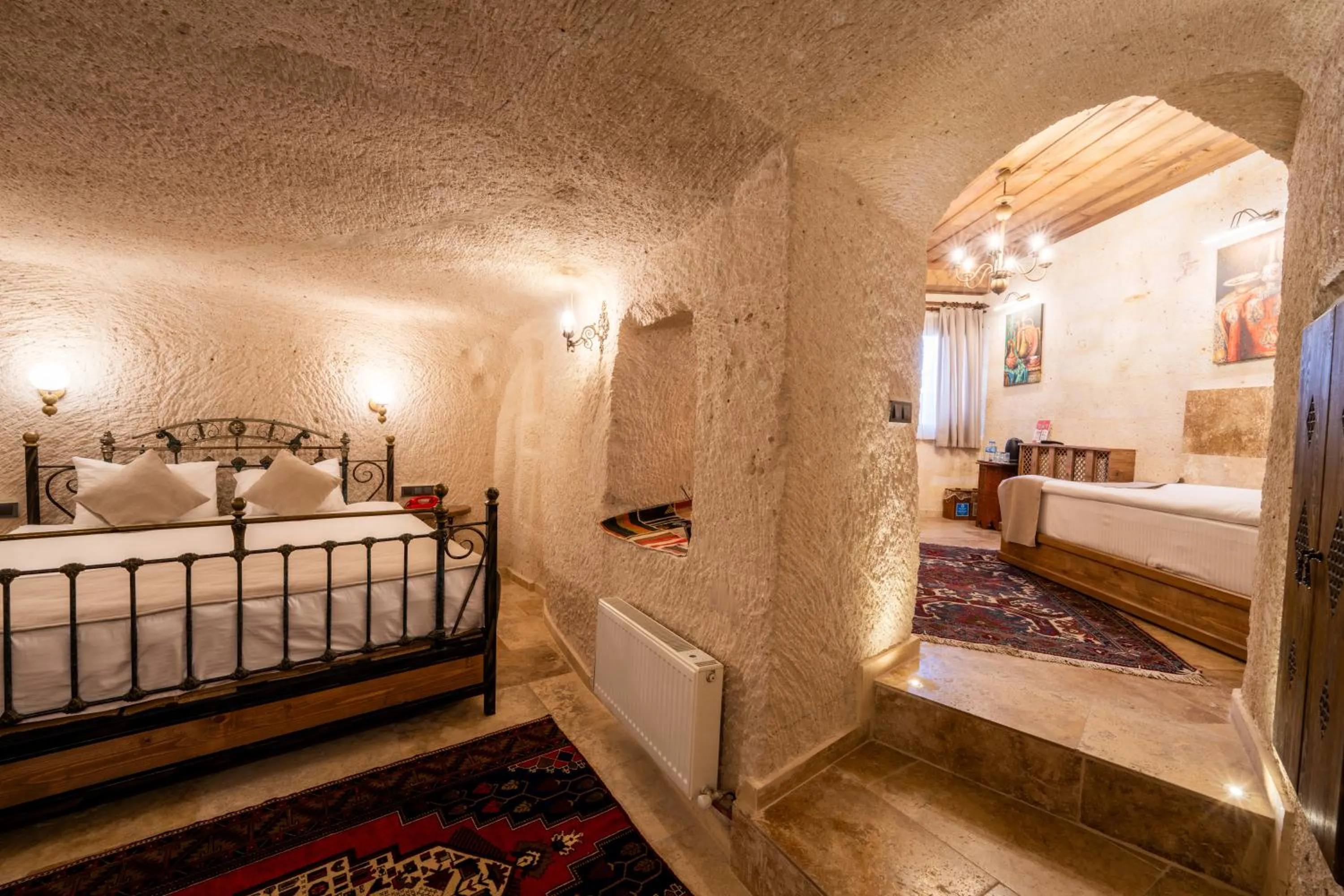 Bed in Library Cave House