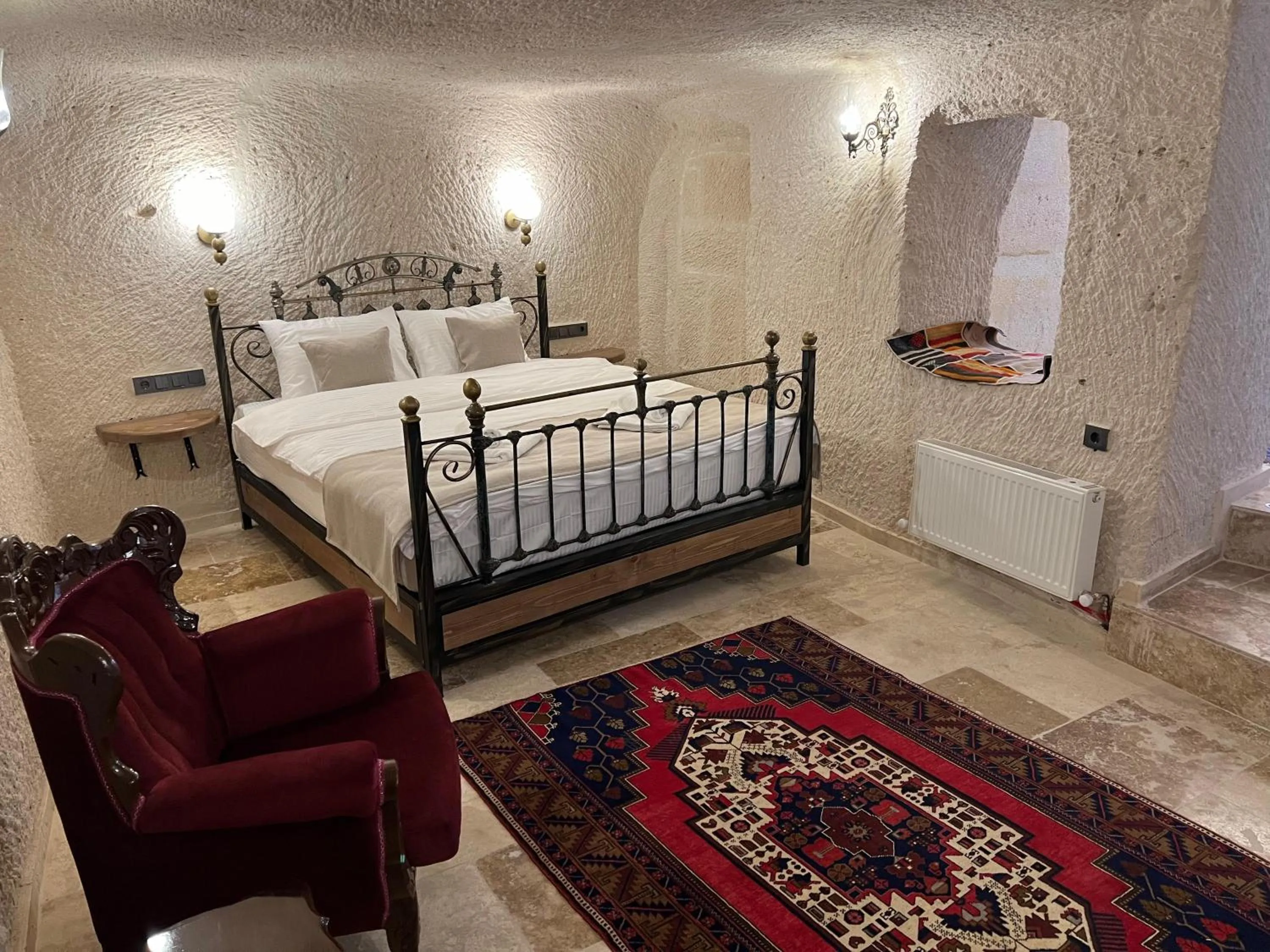 Bed in Library Cave House