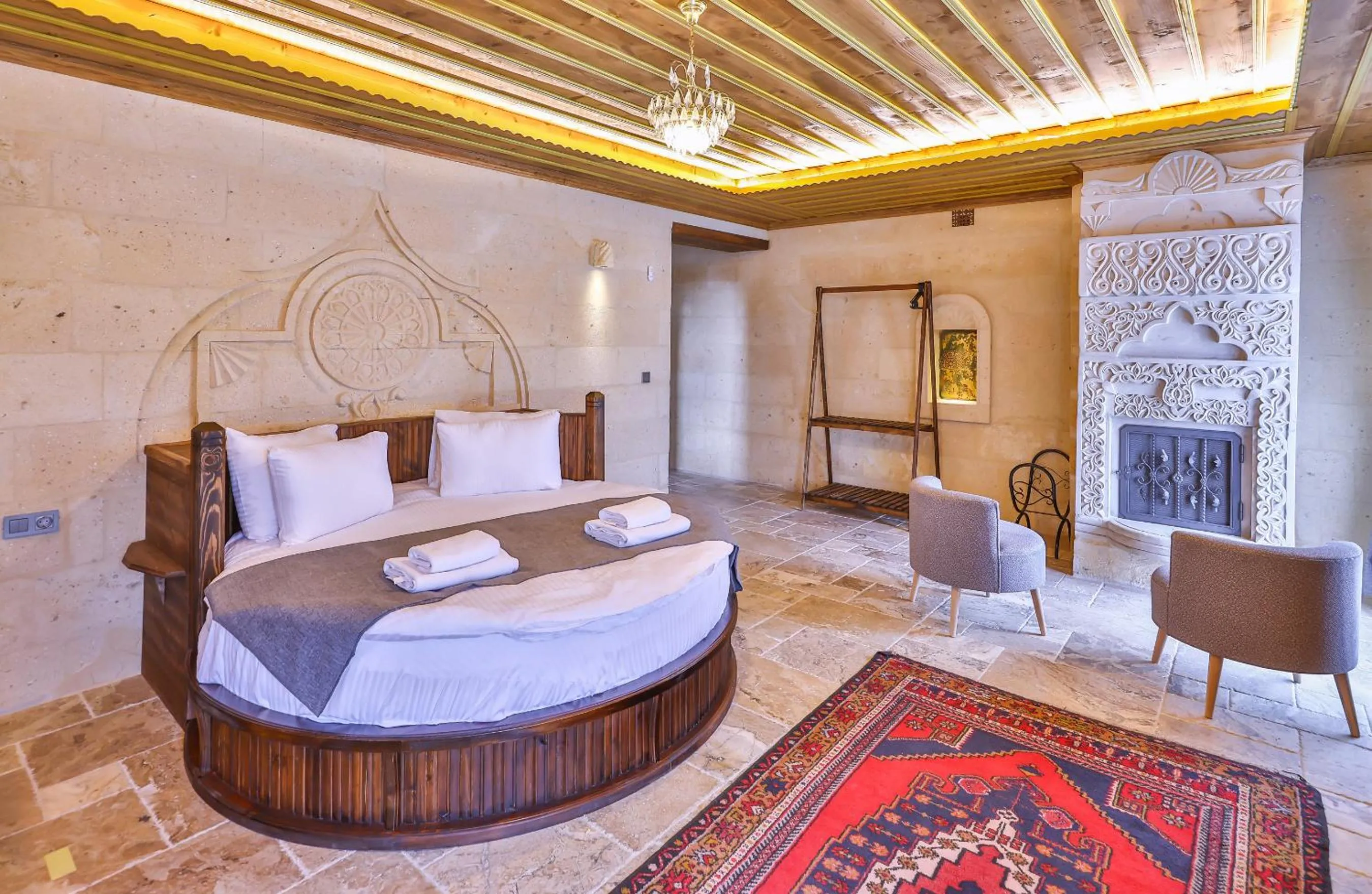 Bed in Noble Crown Stone House Cappadocia