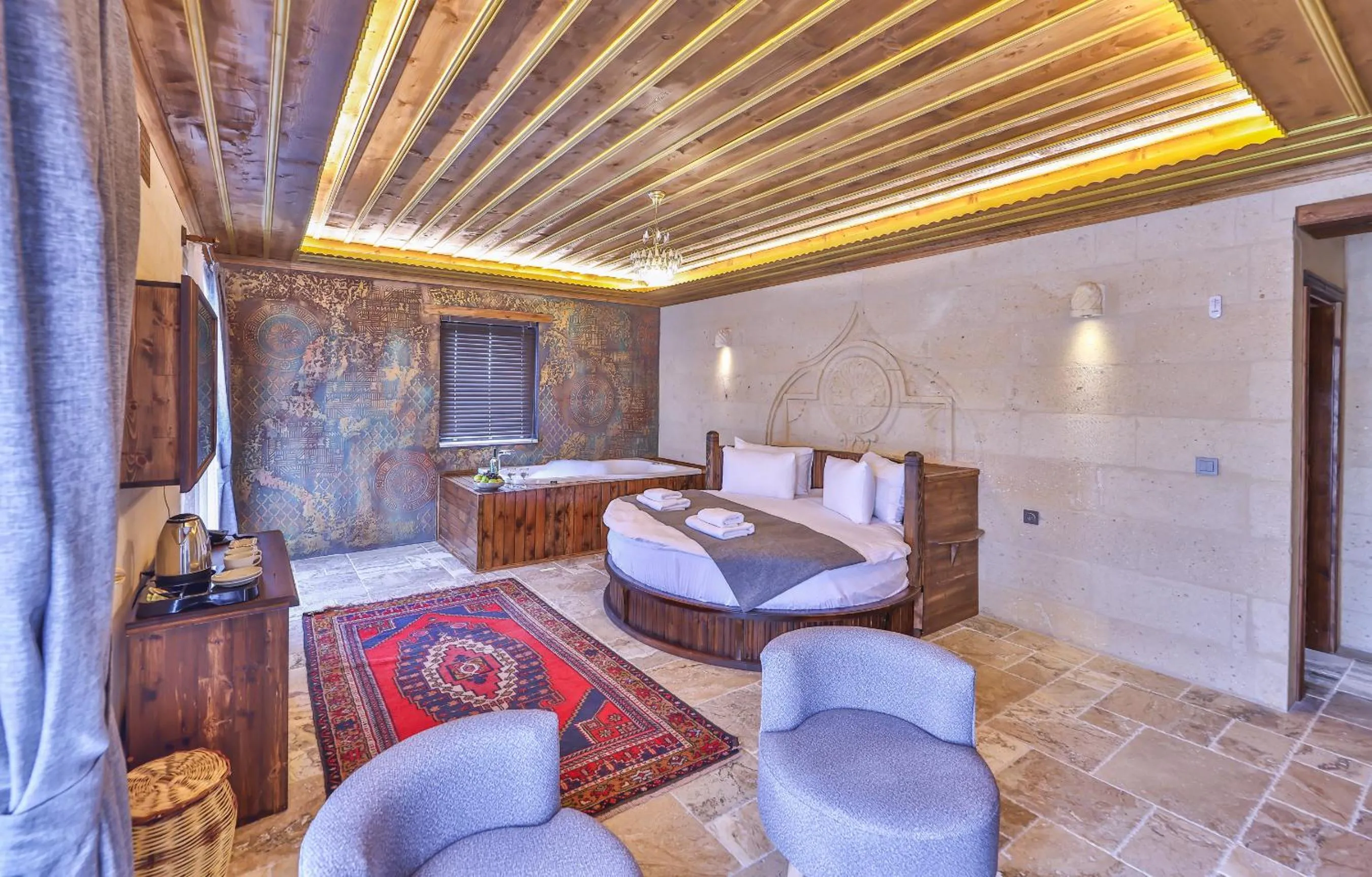 Bed in Noble Crown Stone House Cappadocia