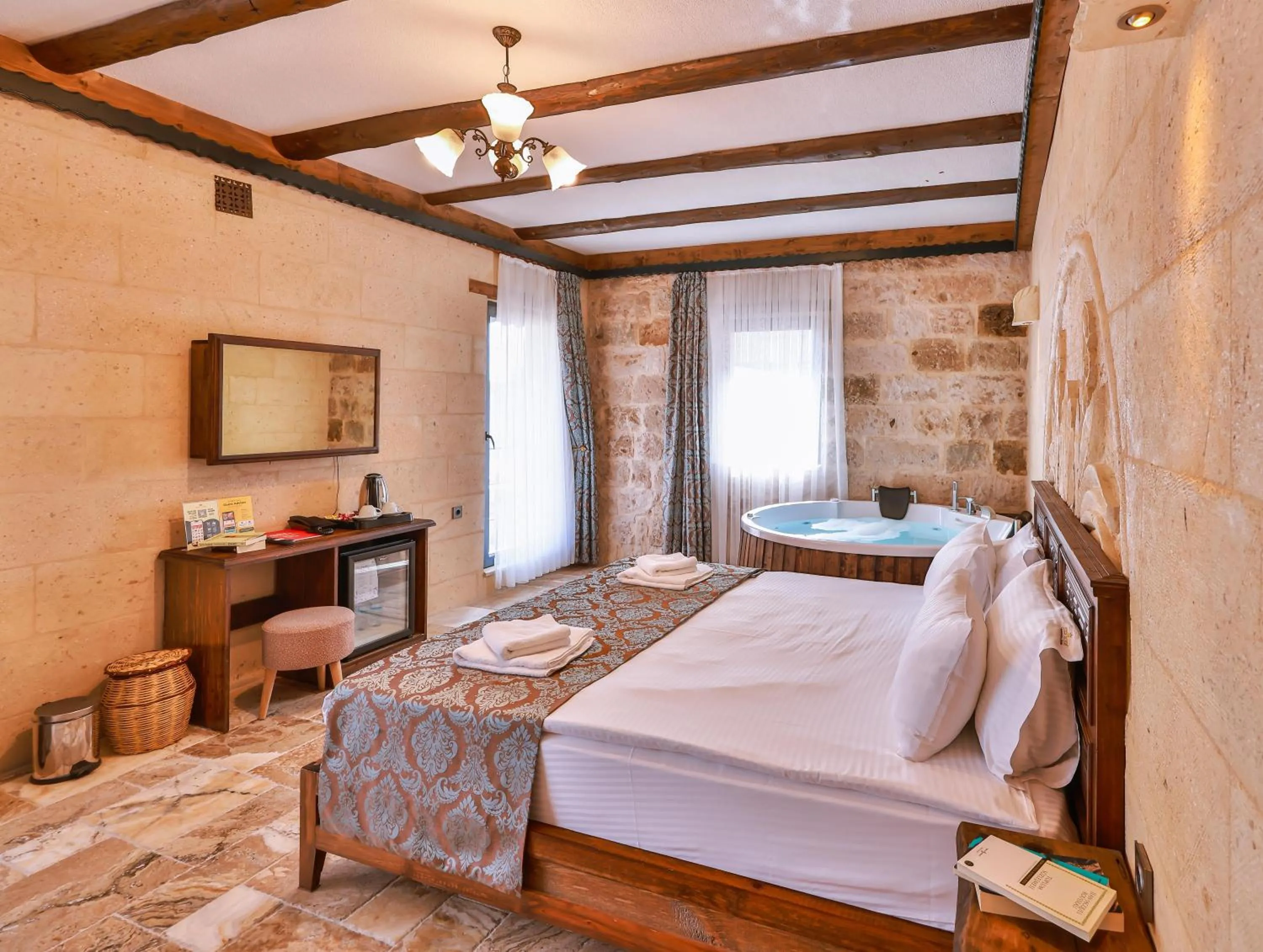 Bed in Noble Crown Stone House Cappadocia