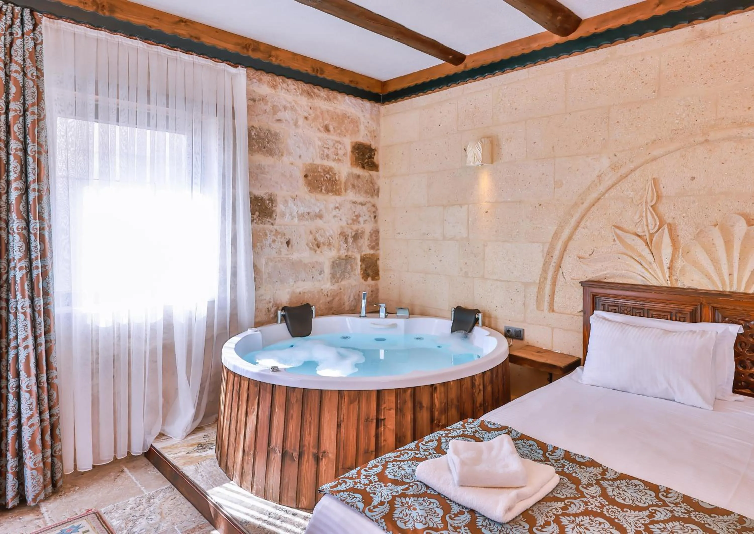 Bed in Noble Crown Stone House Cappadocia