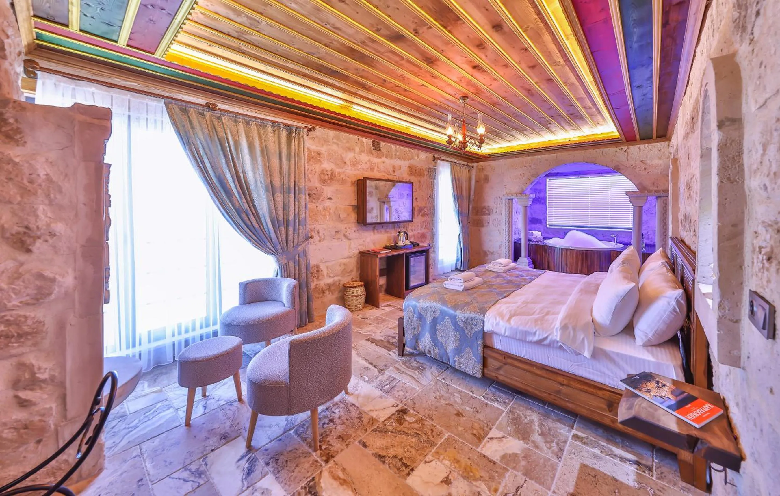 Bed in Noble Crown Stone House Cappadocia