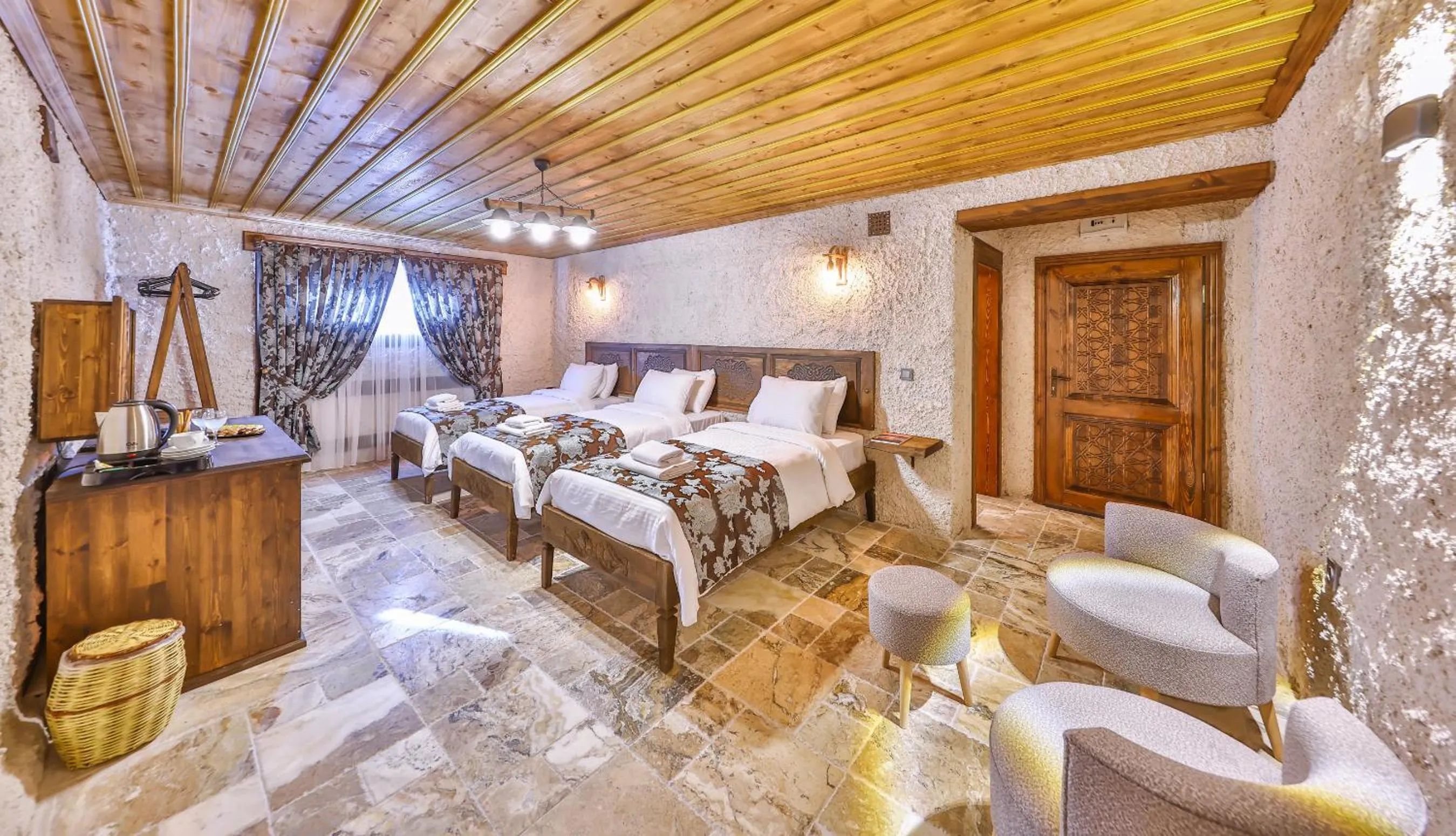 Bed in Noble Crown Stone House Cappadocia