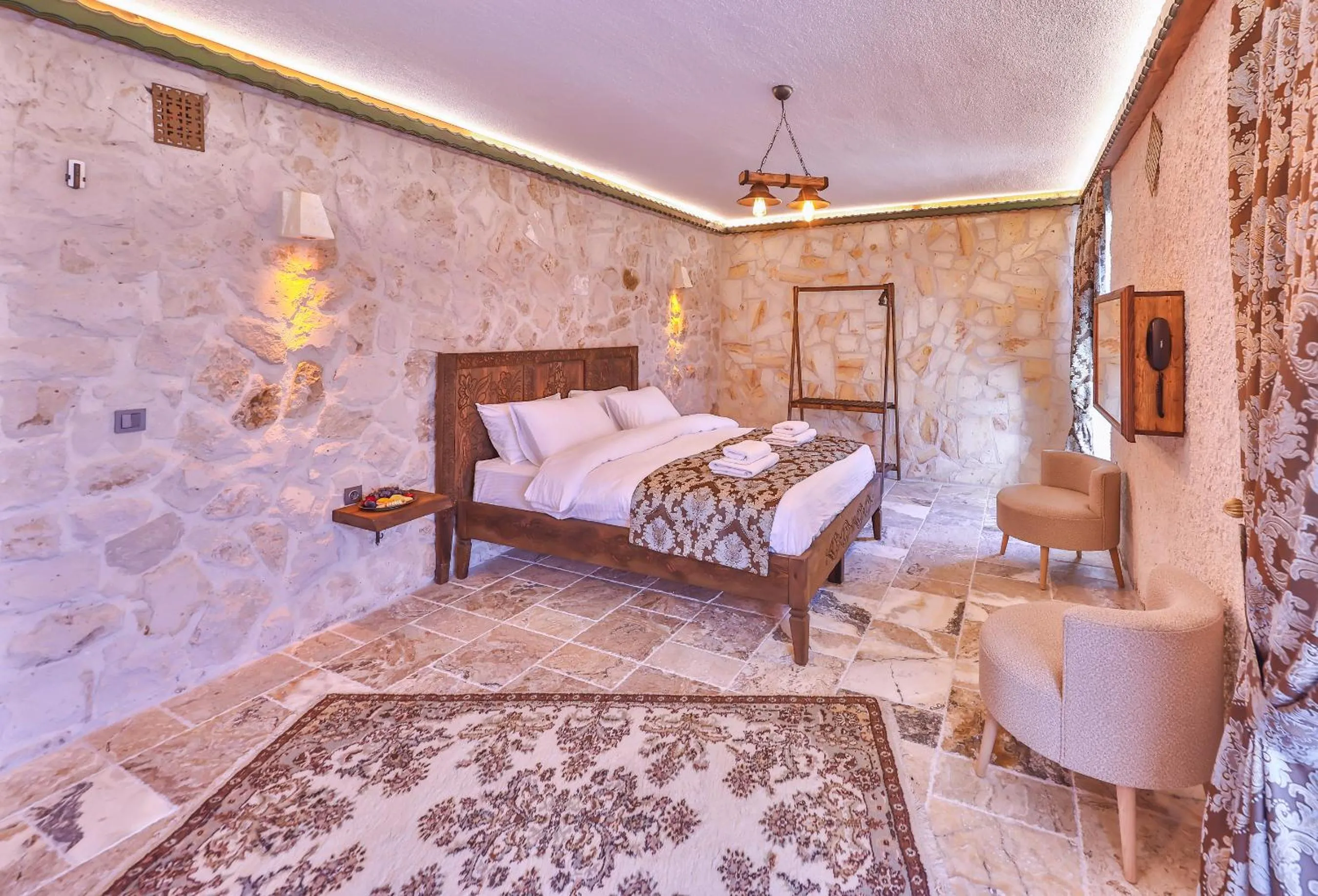Bed in Noble Crown Stone House Cappadocia