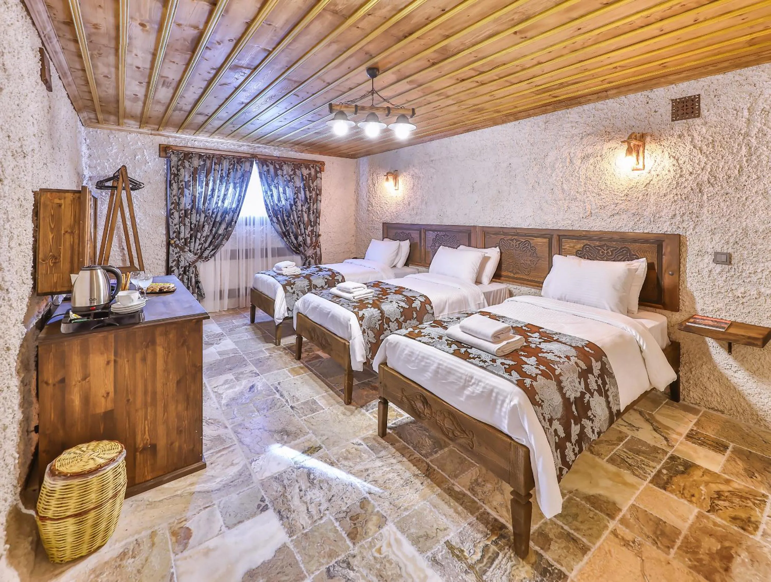 Bed in Noble Crown Stone House Cappadocia