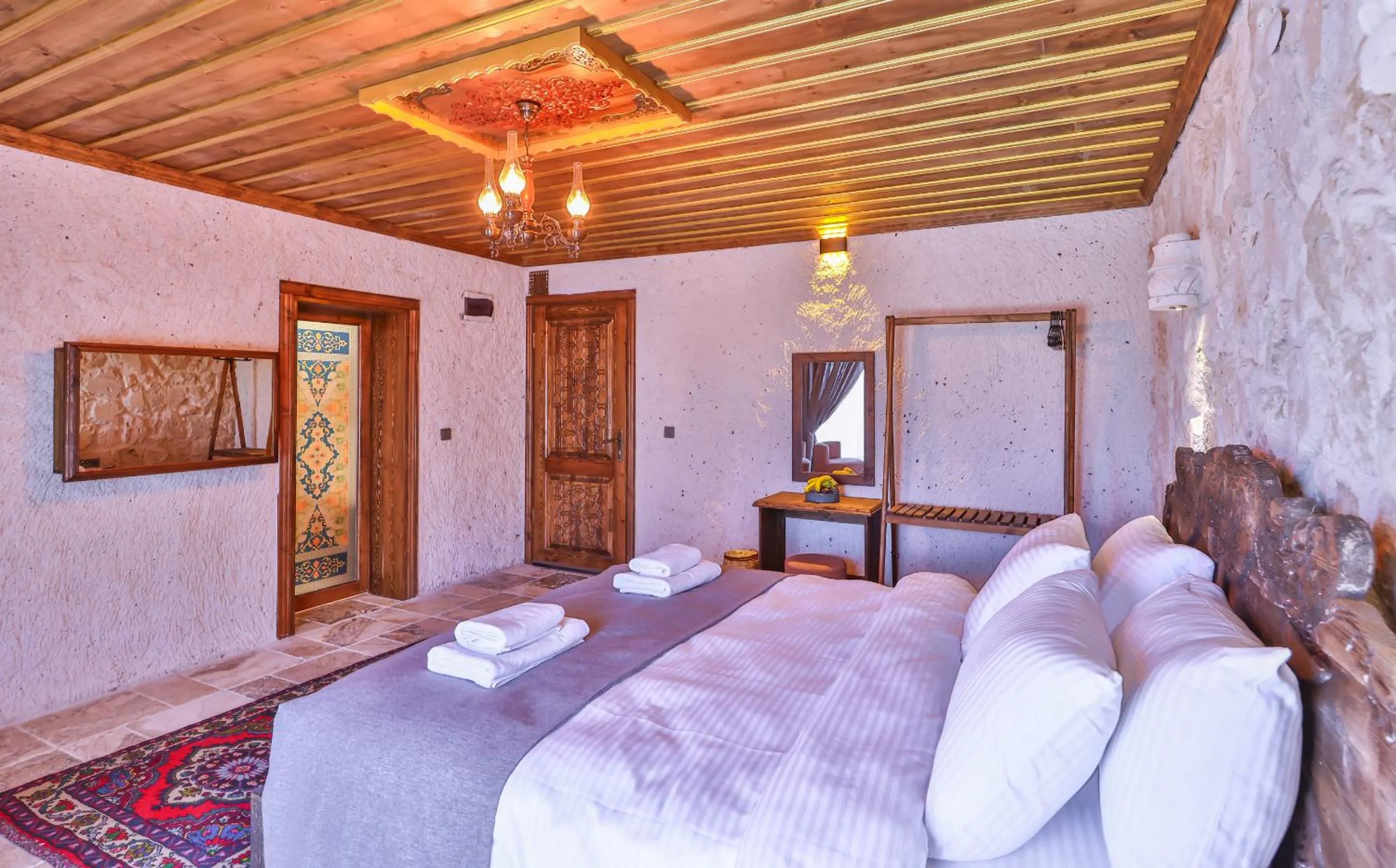 Bed in Noble Crown Stone House Cappadocia