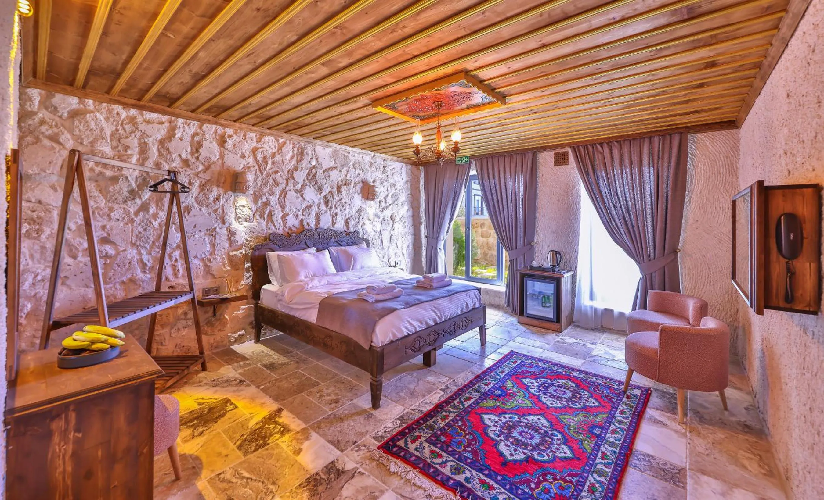 Bed in Noble Crown Stone House Cappadocia