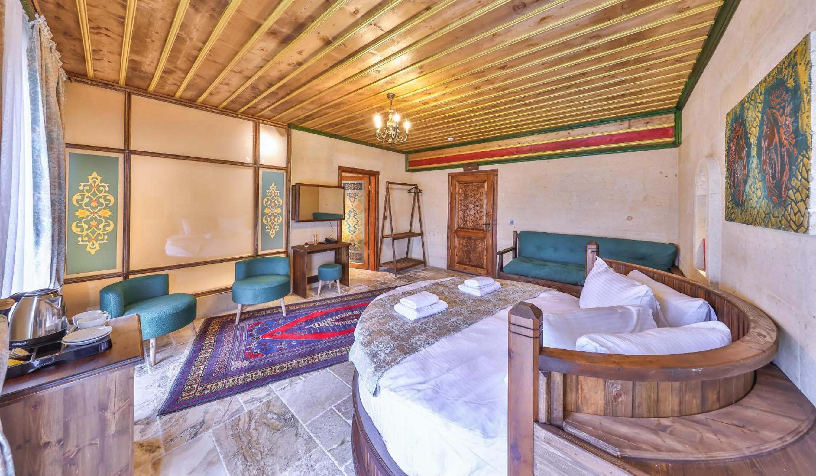 Bed in Noble Crown Stone House Cappadocia