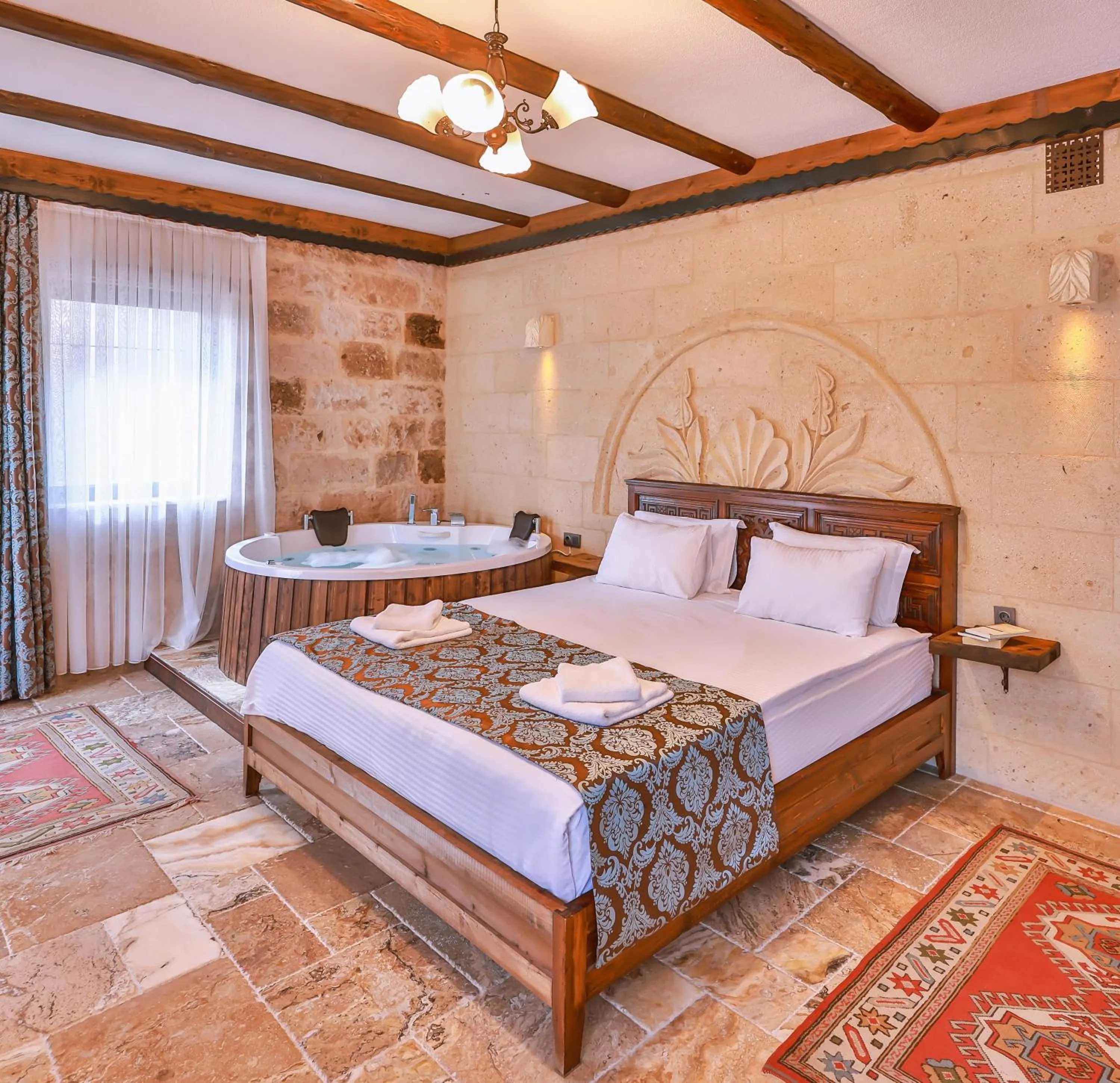 Bed in Noble Crown Stone House Cappadocia