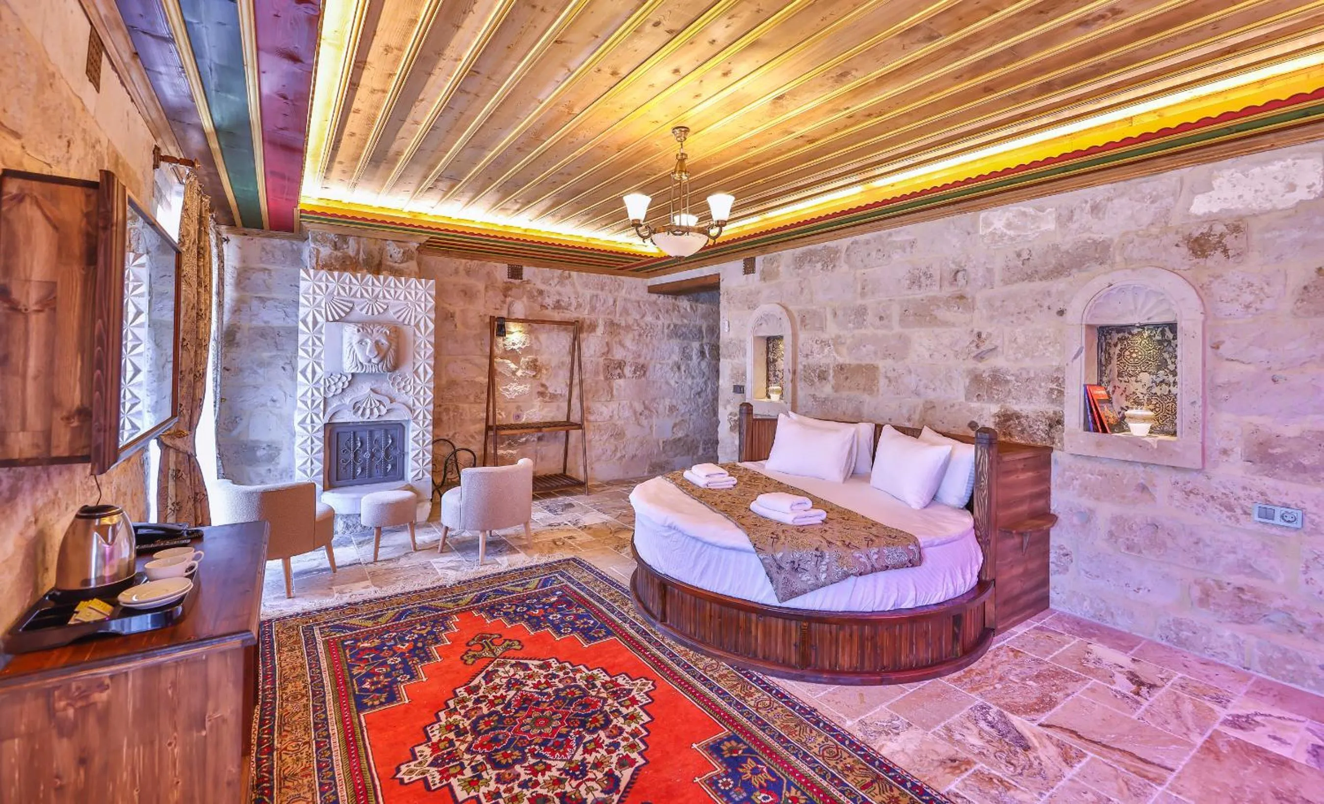 Bed in Noble Crown Stone House Cappadocia
