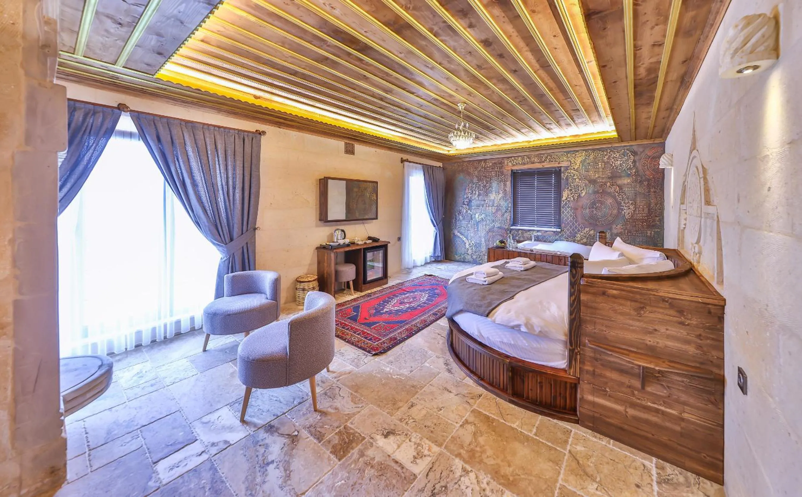 Bed in Noble Crown Stone House Cappadocia