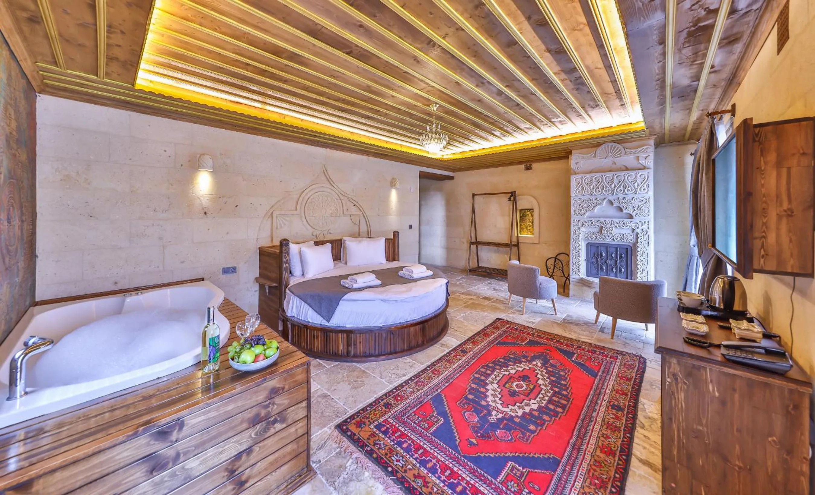 Bed in Noble Crown Stone House Cappadocia