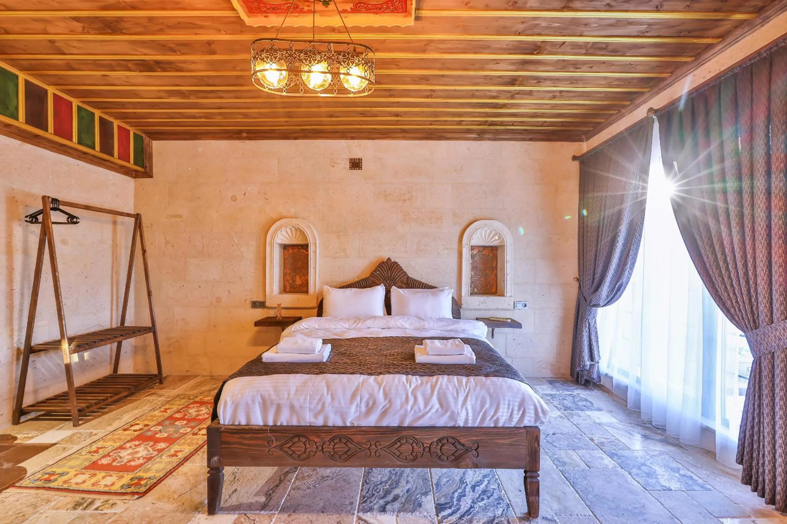 Bed in Noble Crown Stone House Cappadocia