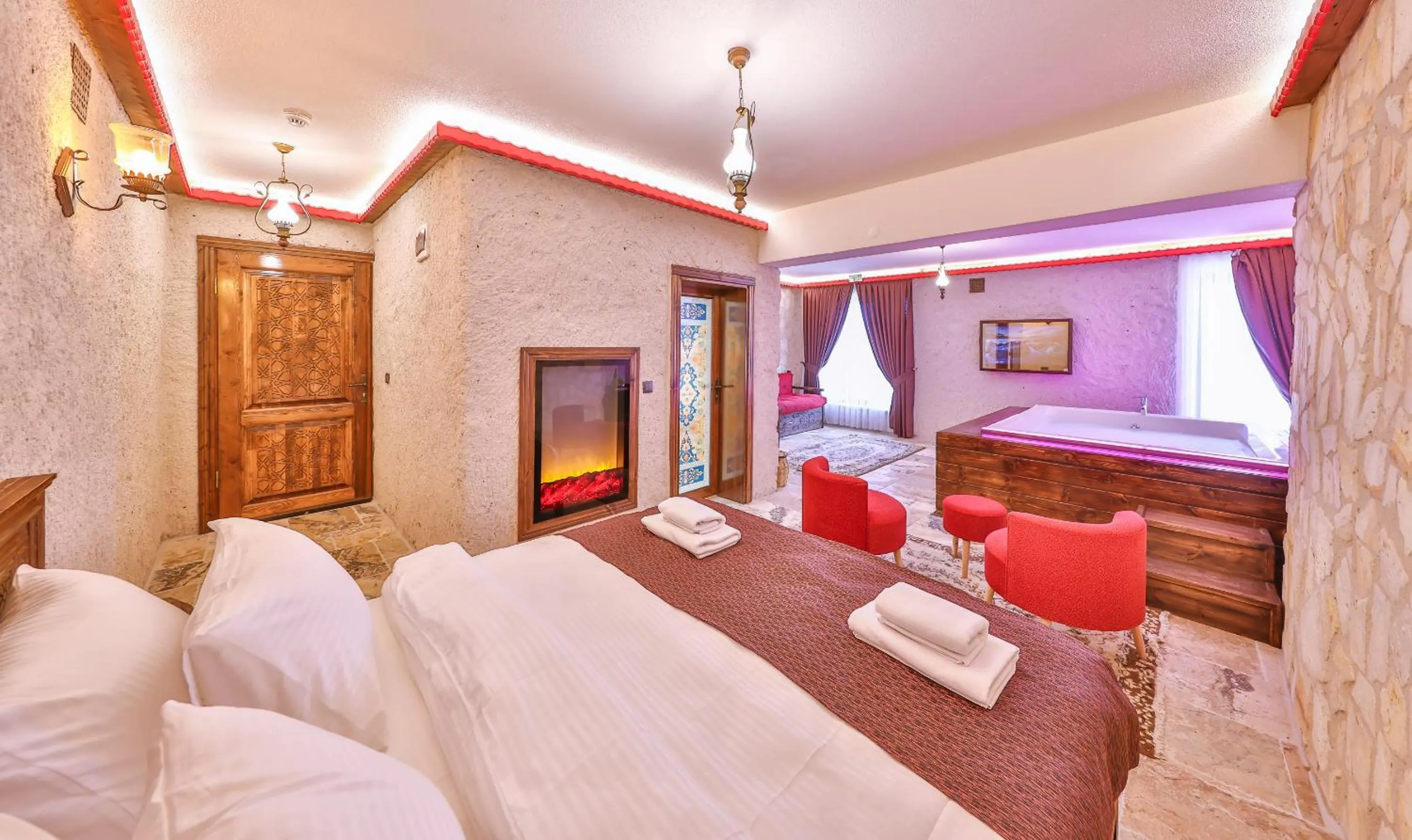 Bed in Noble Crown Stone House Cappadocia
